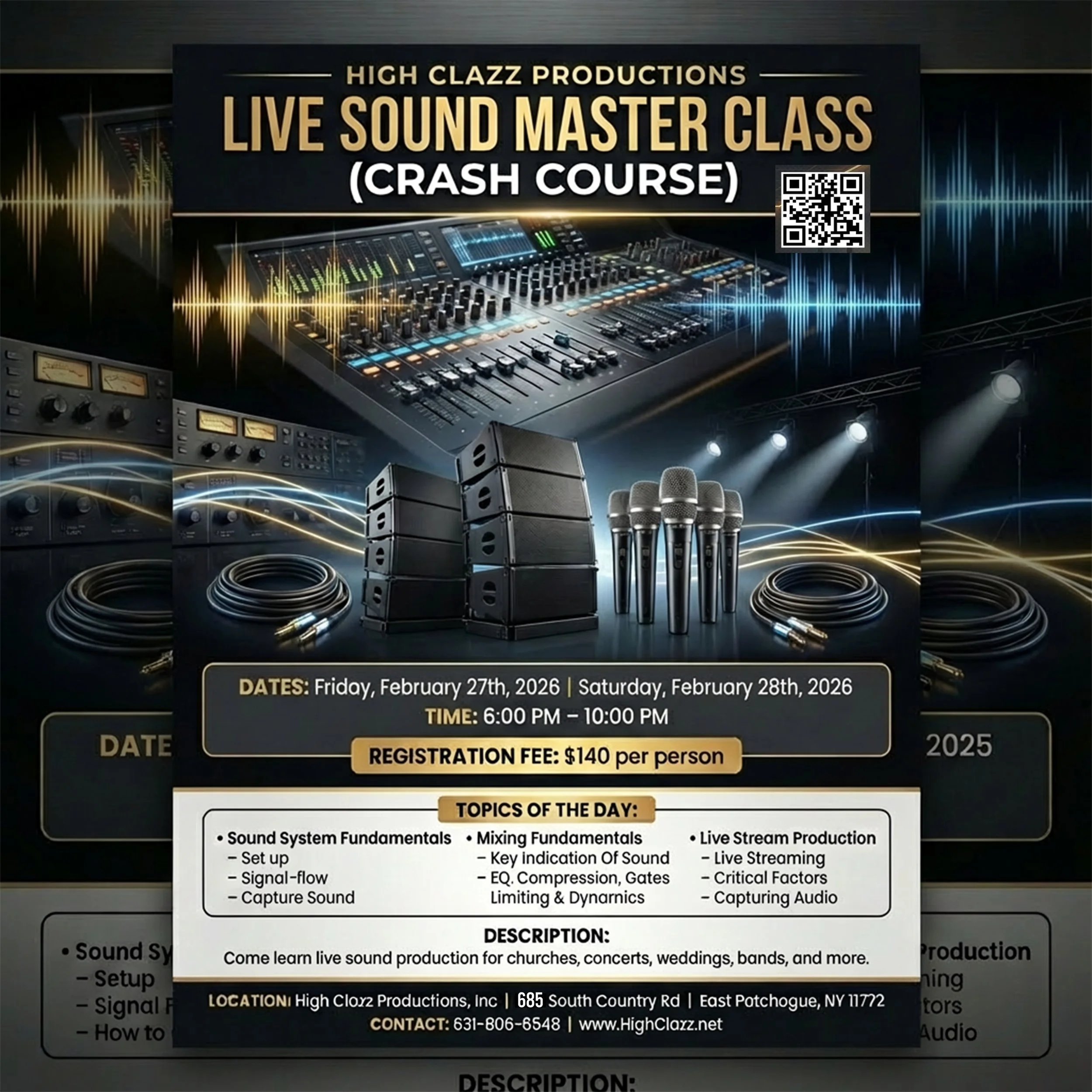 Live Sound Master Class (Feb 28/26)