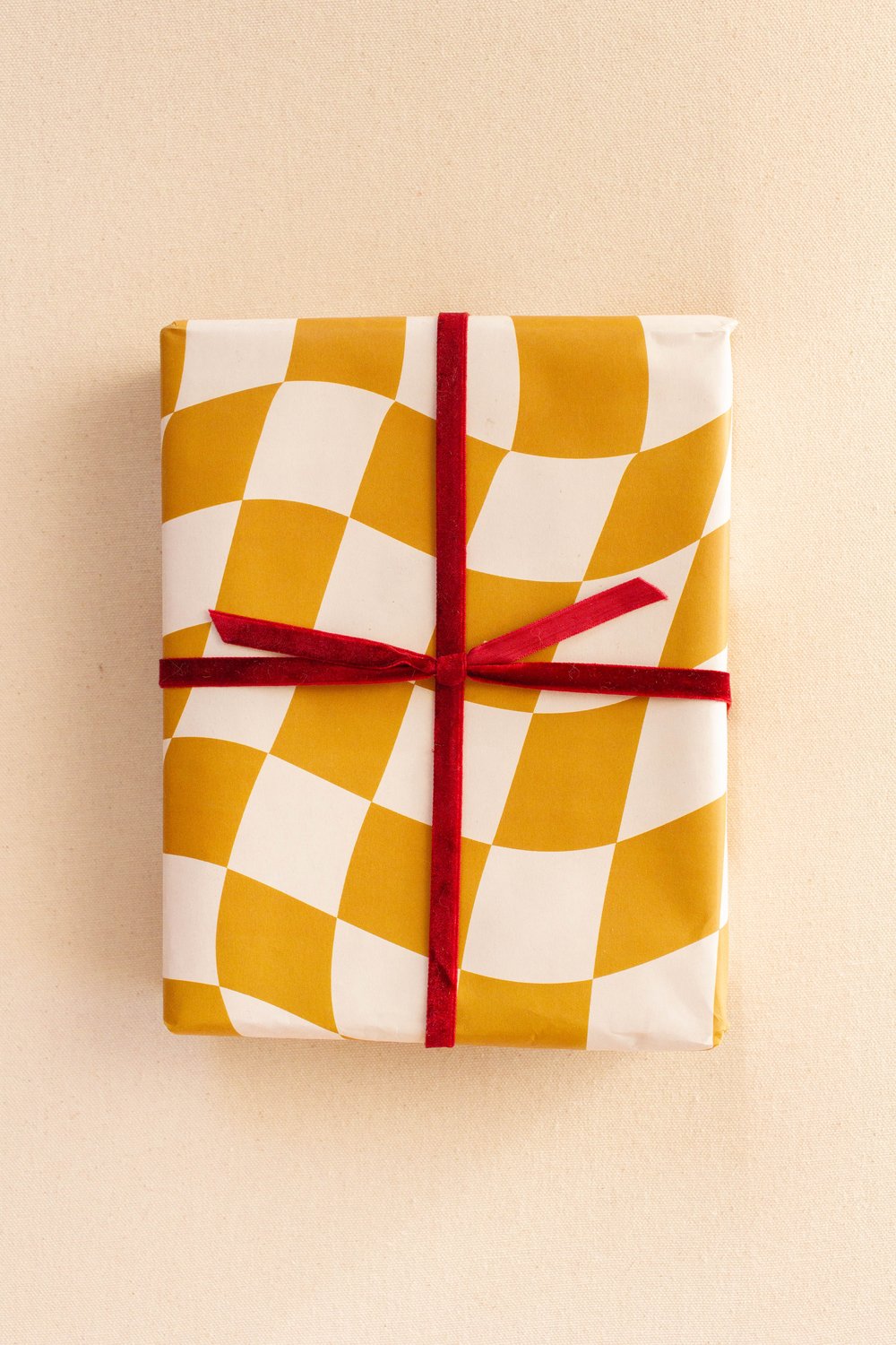 Orange Groovy Check — Wrapping Paper — Grown Wild Paper Co.