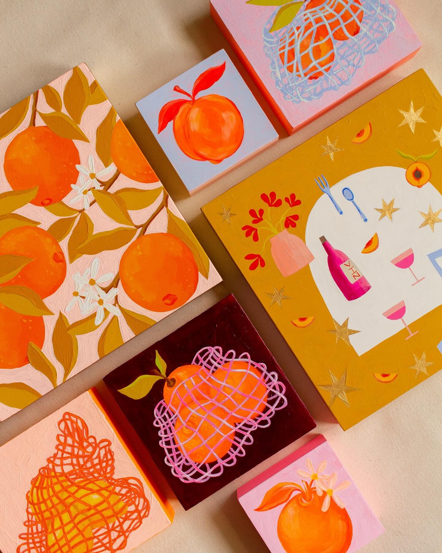 🌼 S H O P  U P D A T E  T O D A Y 🌼

A lil shop update complete with seven new paintings on panel will be happening at 2:00pm EST today!

I&rsquo;m so excited to be playing with these fruit motifs and brighter (neon!!) colors as I explore my creati