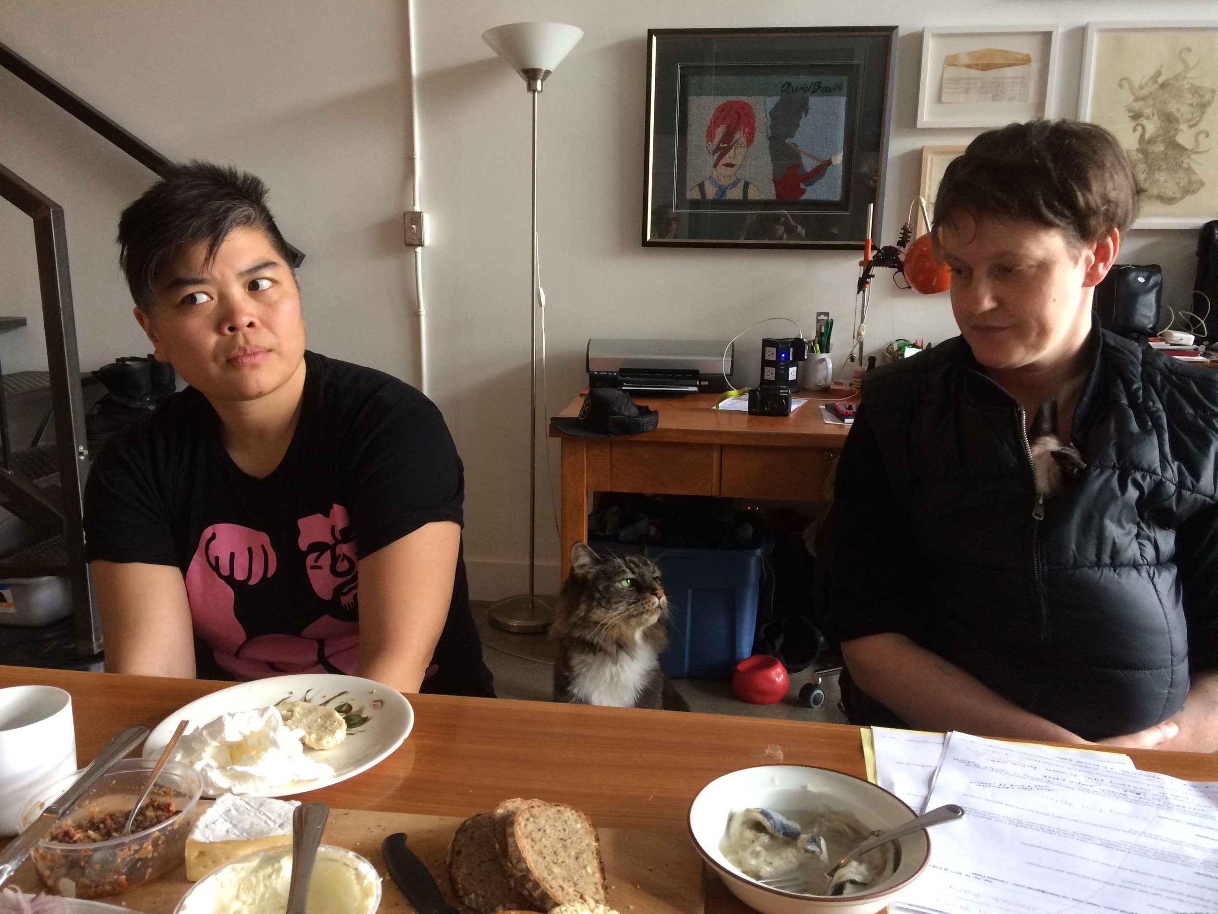 Vanessa Kwan and Hannah Jickling preparing brunch, April 24, 2017. Photo by Liz Park