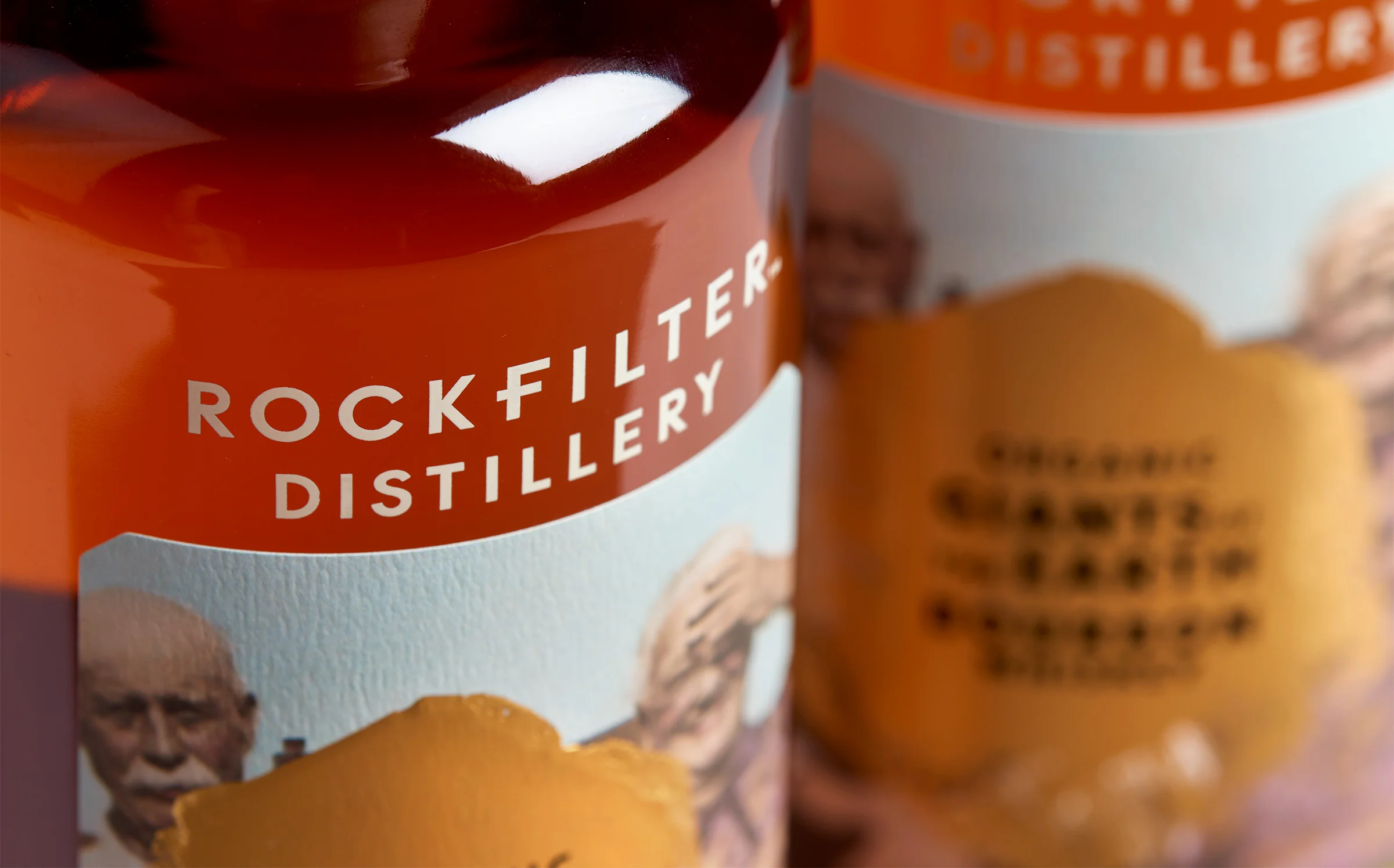 Rockfilter Distillery Giants of the Earth packaging design detail. Designed by Abby Haddican and Sarah Forss at Werner Design Werks.