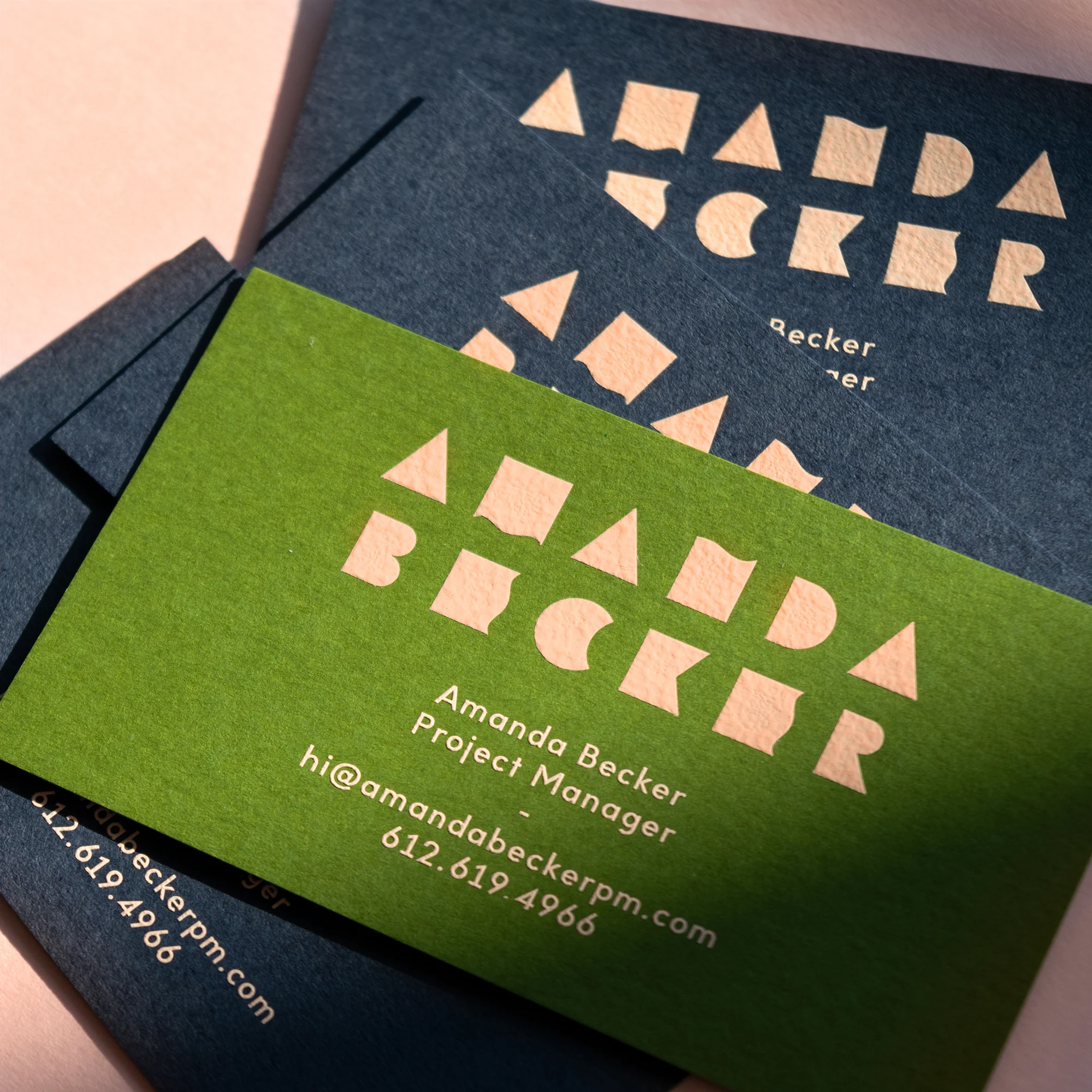 Amanda Becker identity and custom typography designed by Abby Haddican.