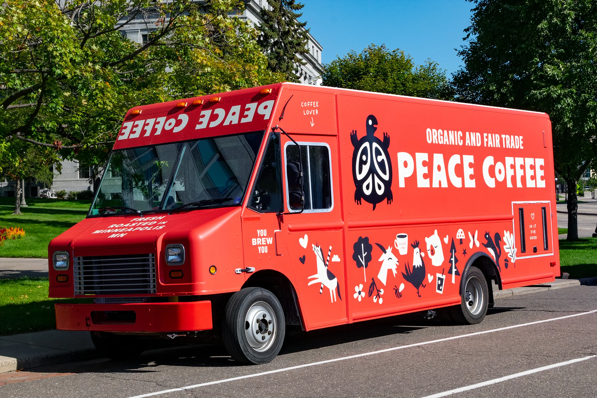 Peace Coffee food truck designed by Abby Haddican at Werner Design Werks.