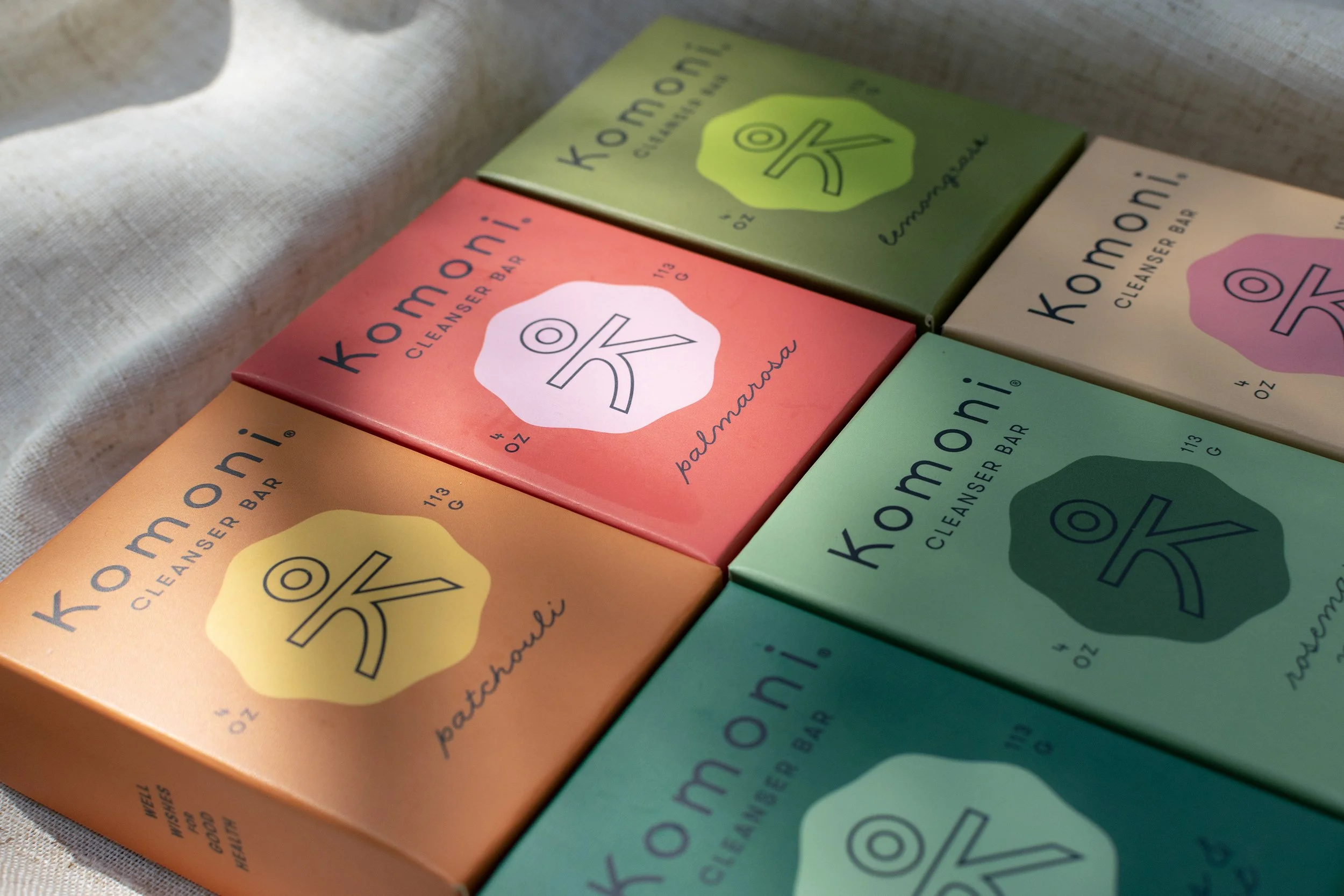 Komoni brand design by Abby Haddican