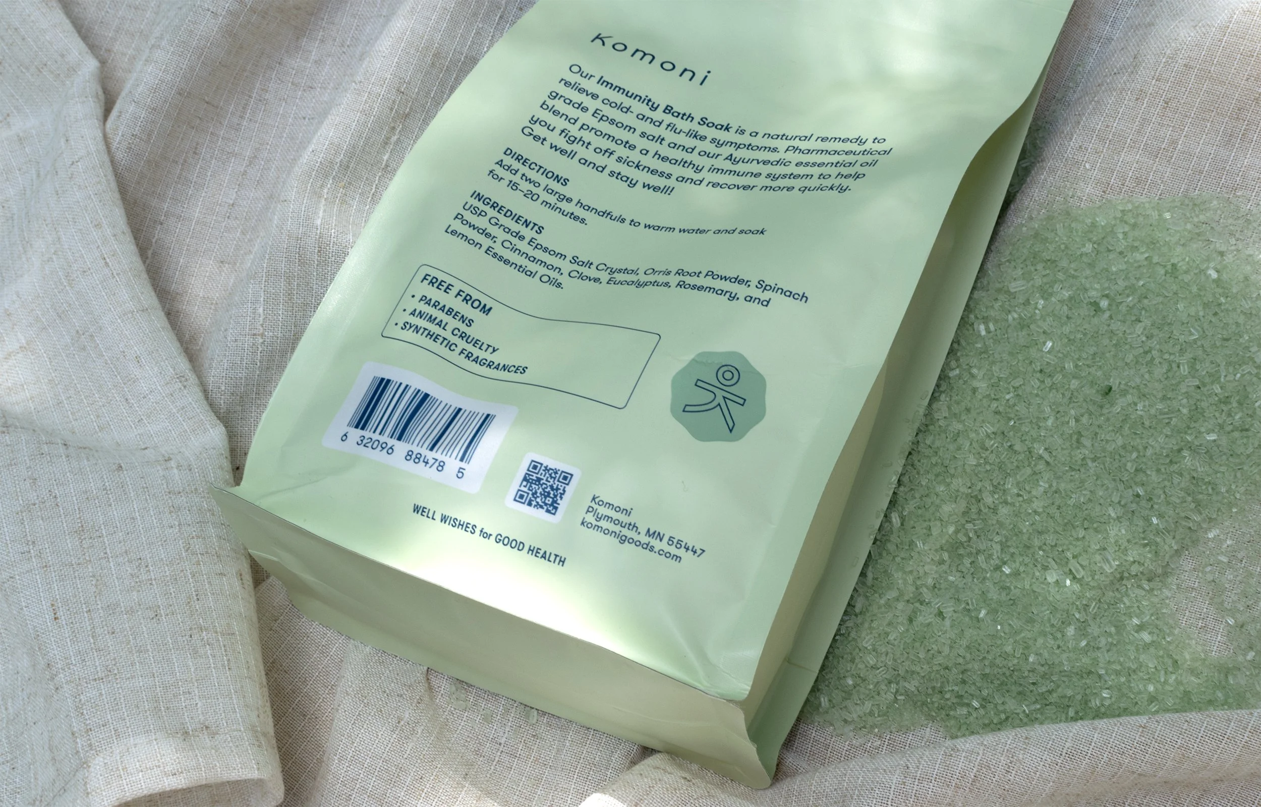 Komoni bath soak packaging designed by Abby Haddican