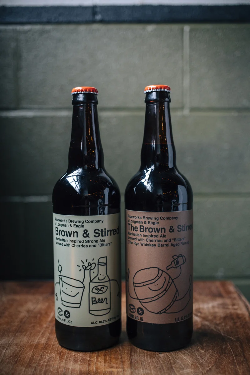  L&amp;E x Pipeworks Brown &amp; Stirred beer collaboration, Illustration by Cody Hudson, 2015 