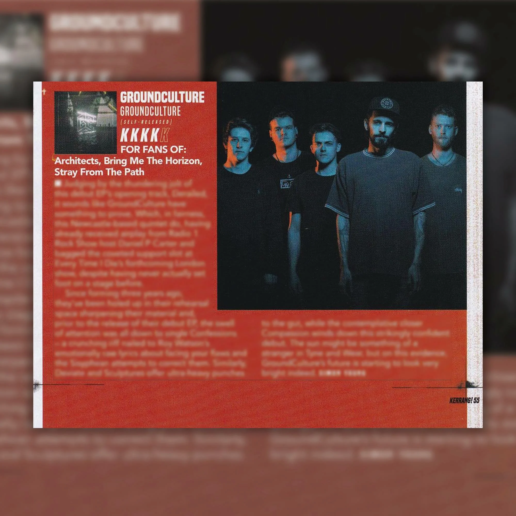  Tearsheet | GroundCulture featured in Kerrang! Magazine - May 2018 