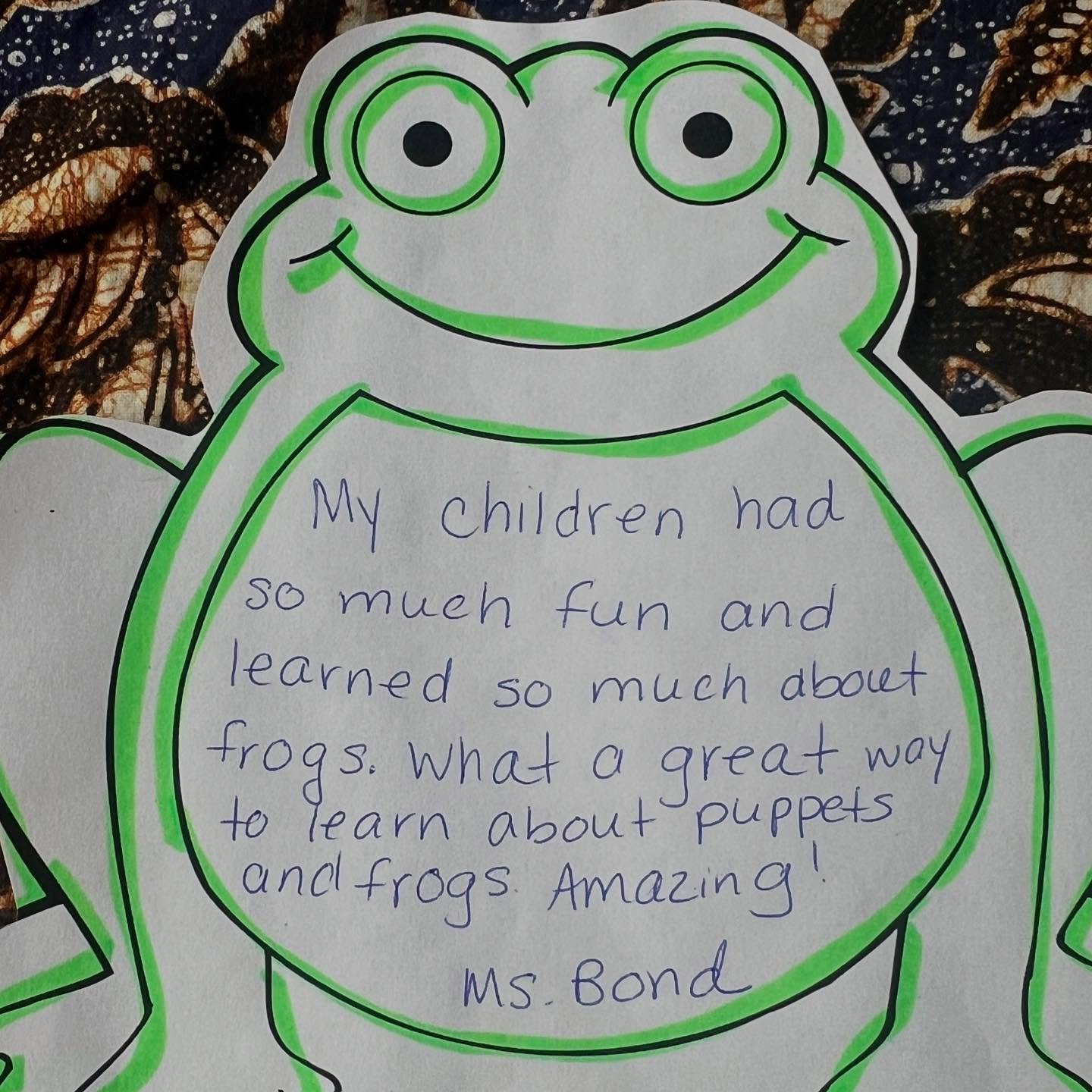 Testimonials through these super cute thank you cards received on Friday from teachers and students in Grade 2 at M.D. Fox Elementary School @hartford_public after sharing our &ldquo;Frogs Make Me Hoppy&rdquo; puppetry program via @hartfordperforms w