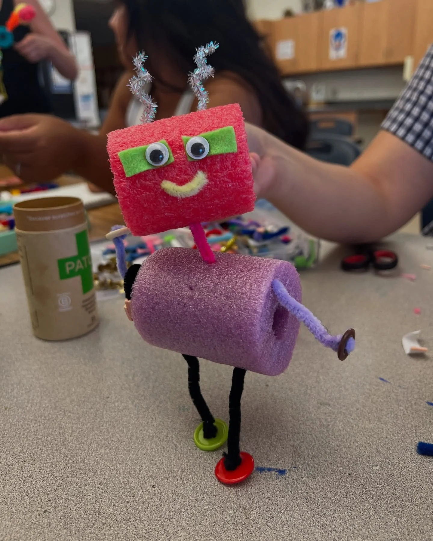 Teachers had a fantastic time in our first PD when they came back from break before the students returned learning how they might be able to utilize the art of puppetry in their visual art lessons.  Puppetry is a great tool to pull special needs stud