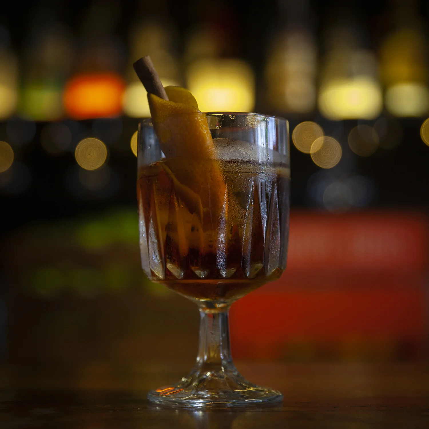 The Midnight Special Newtown Signature Cocktails: Ice T—Hennessy VS, Cartron Apricot Brandy, Picon and a dash of lemon bitters.