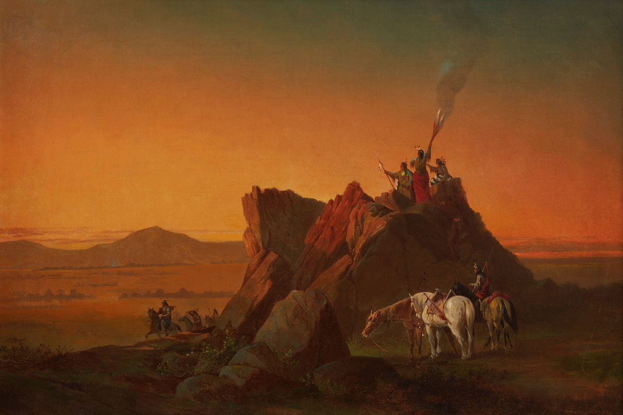  JOHN MIX STANLEY (1814-1872)   Indian Telegraph,  1847. Oil on canvas. 21 x 31 inches. 