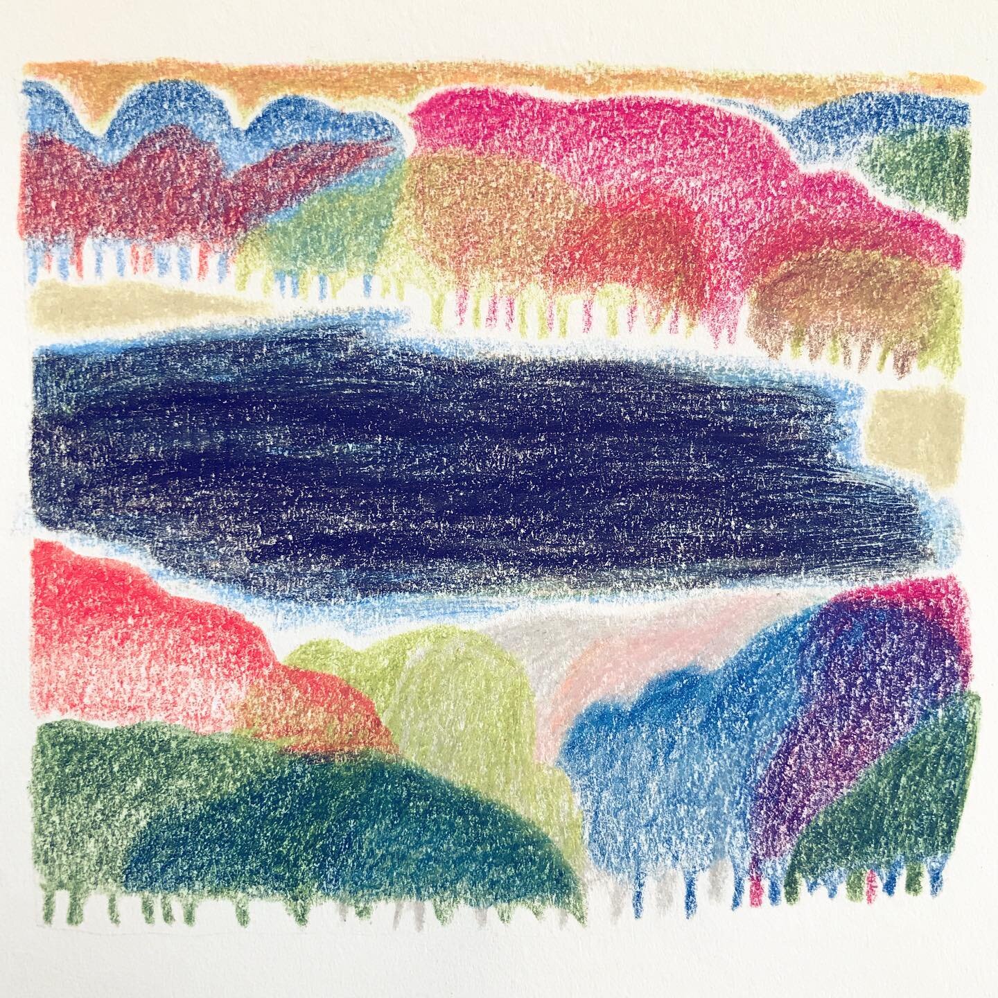 Fiddlin&rsquo; with color and layers, probably my favorite kind of fiddlin&rsquo;.

#noOffenseYoYoMa #practice #exercise #dailyart #sketch #tincupdesign #color #layers #coloredpencil #trees