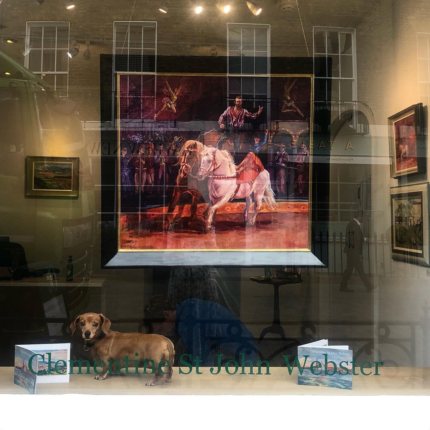 It is a great honour that the @osbornestudiogallery are keeping the &lsquo;Circus of Light&rsquo; on for another week. Now open until (and including) the 16th July. Piglet (the dachshund)  is very pleased as she has another week to police motcomb str