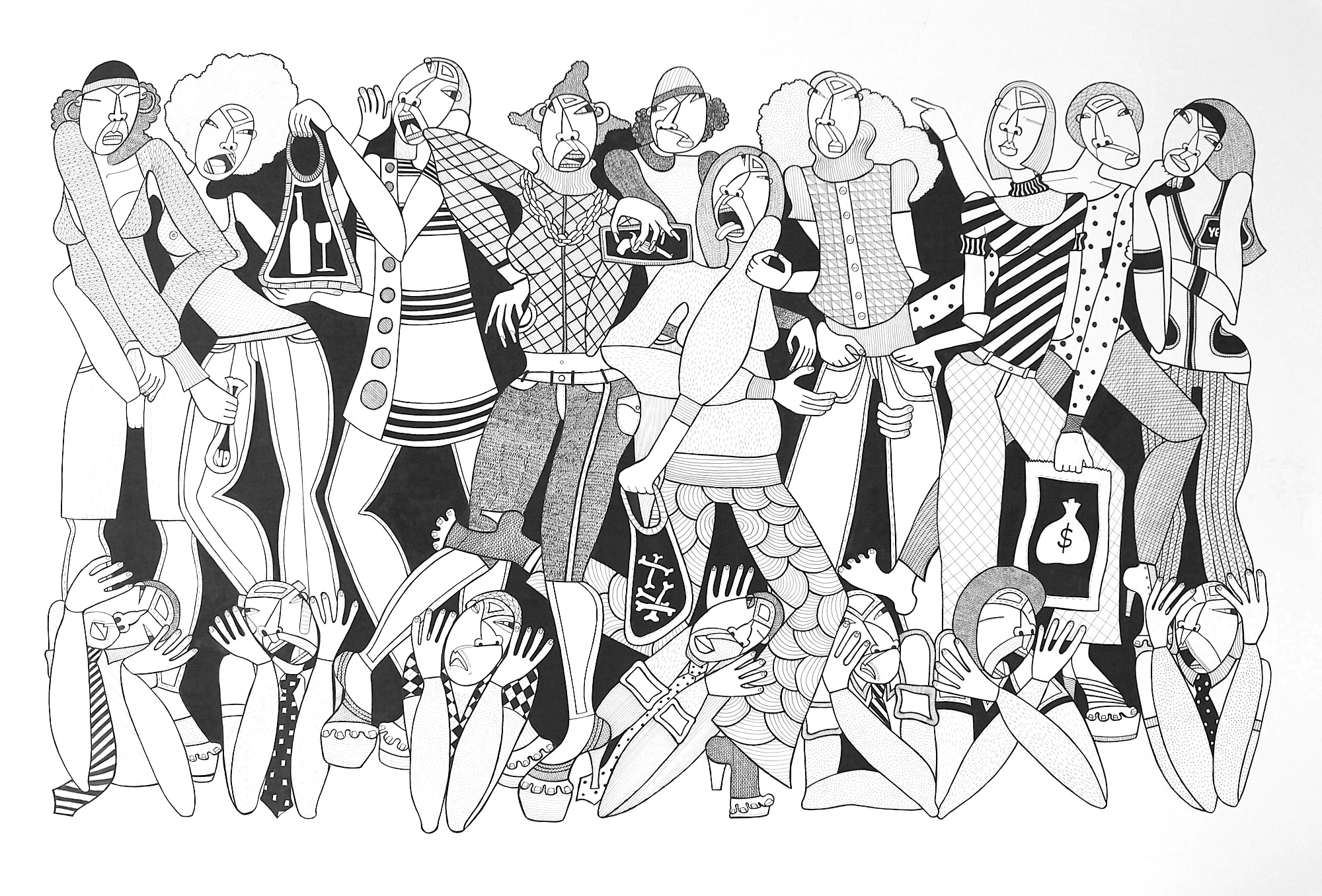 Generation Next, ink on paper, 44" x 30", 2010, private collection