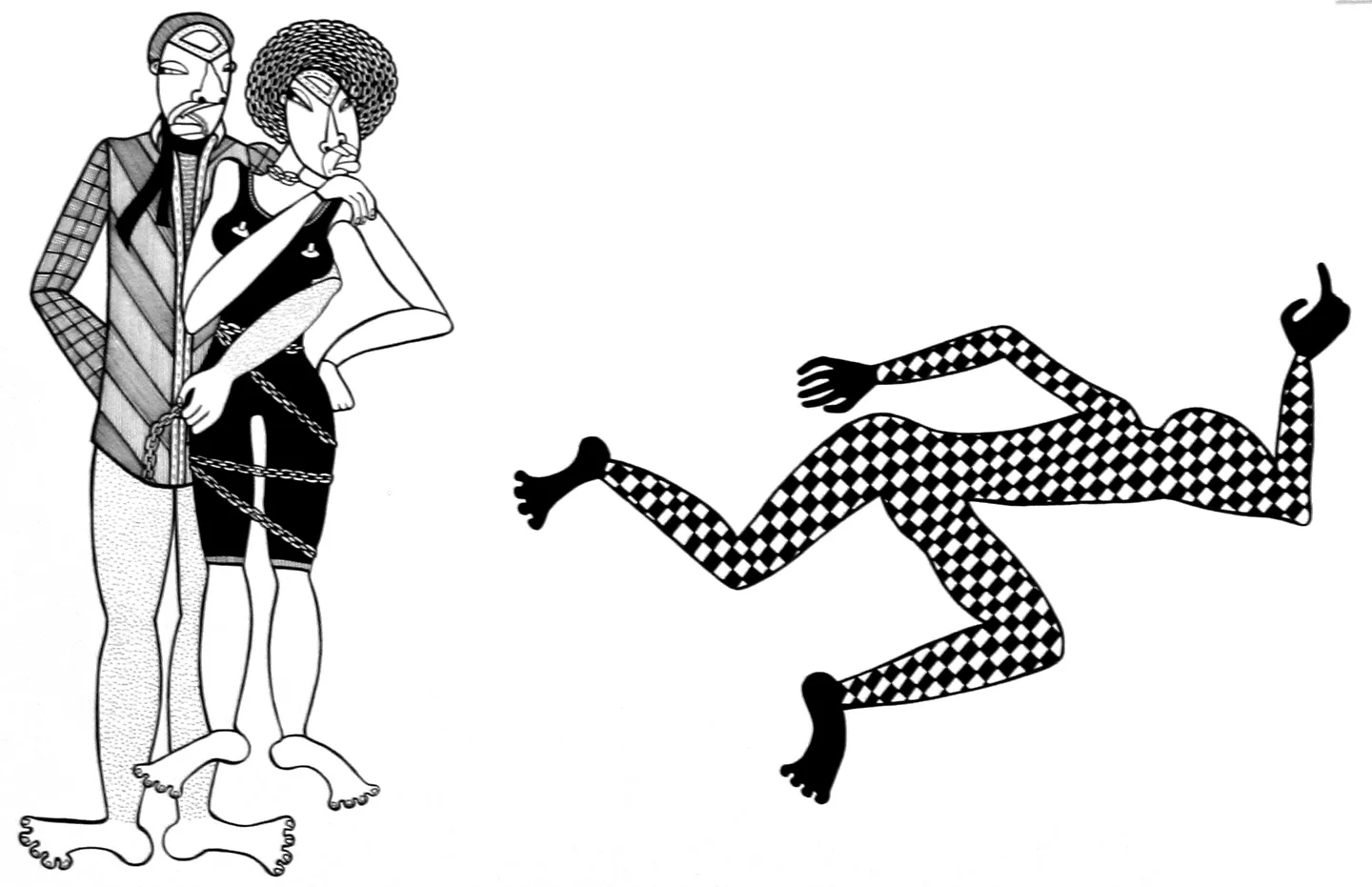 Checkered Past, ink on paper, 15" x 22", 2010