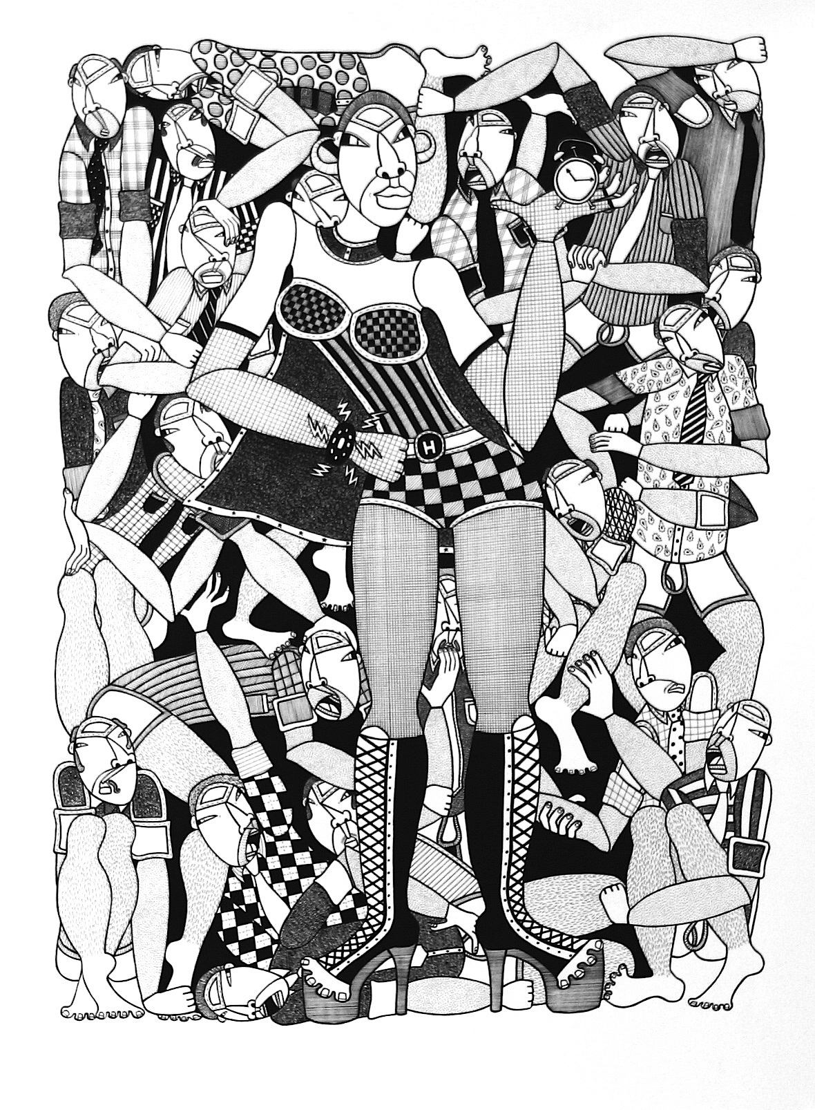 Hildegard, ink on paper, 22" x 30", 2010, private collection