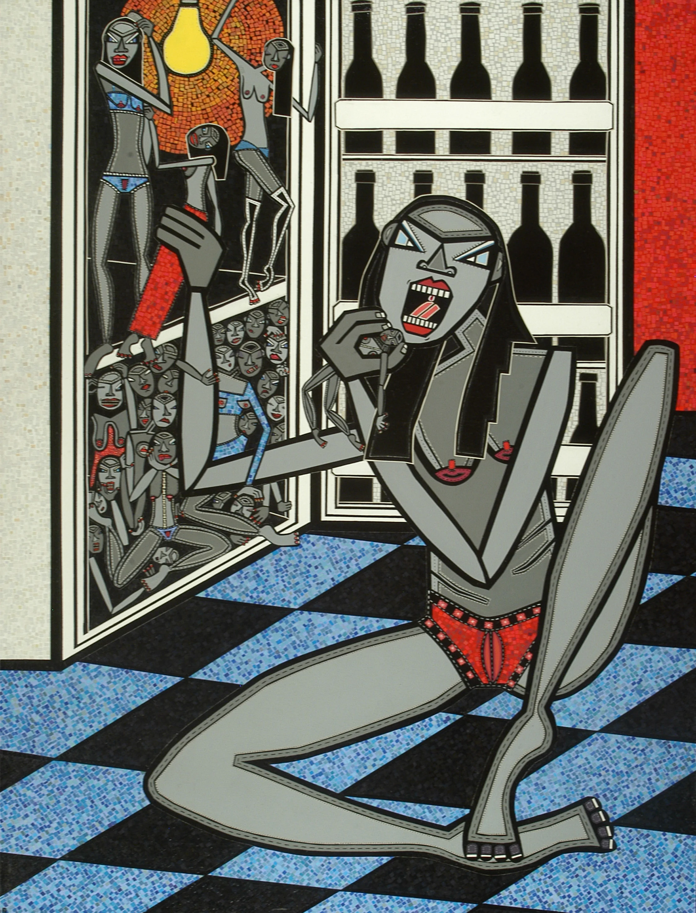Untitled, acrylic an paper collage on canvas, private collection