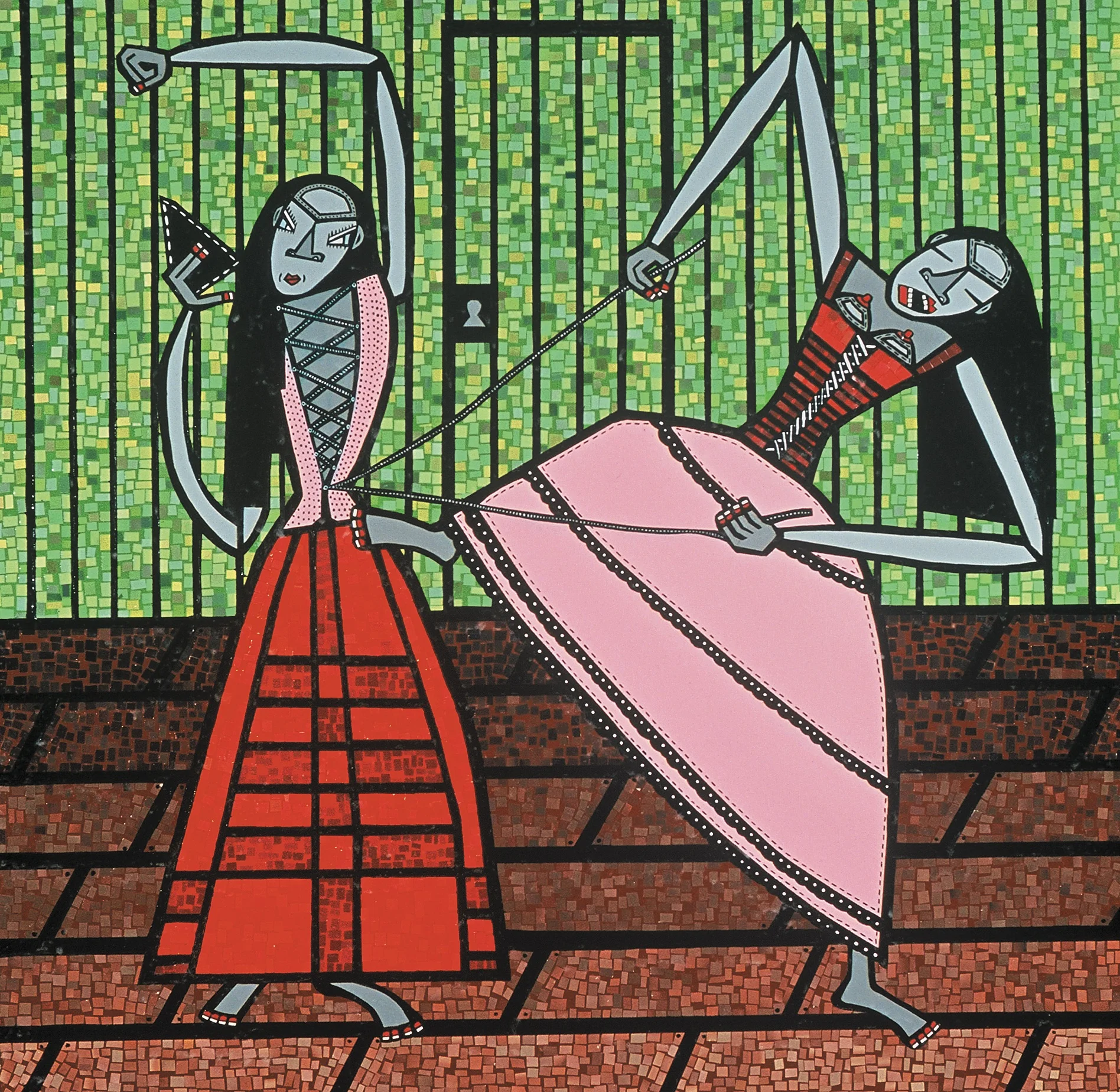 Untitled, acrylic an paper collage on canvas, 24 x 24 inches, private collection