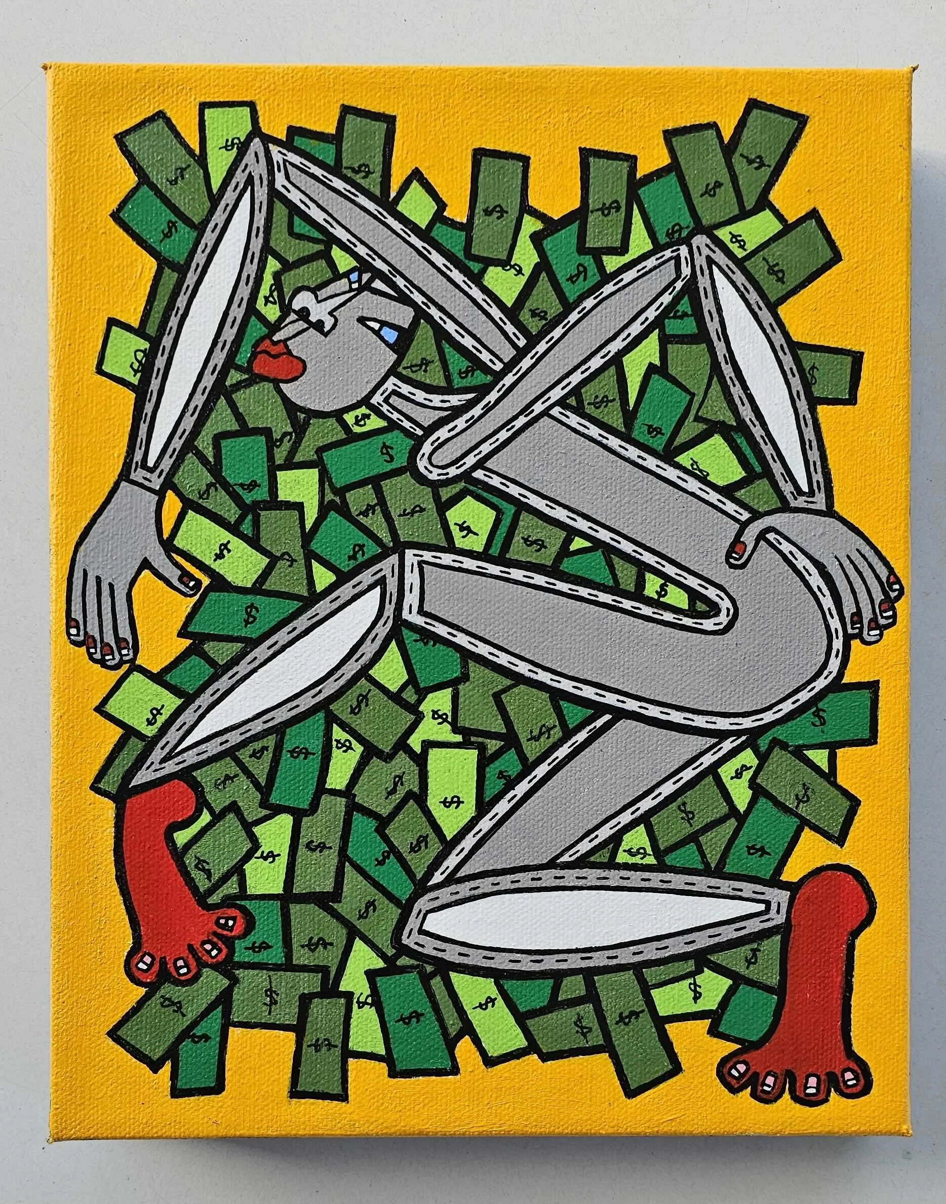 The Grind, 2025, acrylic on canvas, 10 X 8 inches 