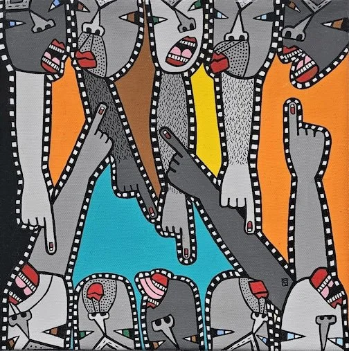   Unpointed,  (2025) Acrylic on canvas, 10 × 10 in 