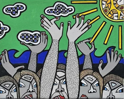   Grasping at Sunbreaks,  (2025) Acrylic on canvas, 8 × 10 in 