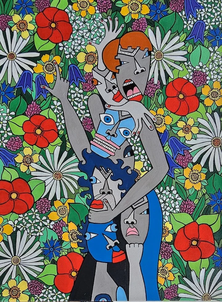   Becoming,   (2026) Acrylic on canvas, 24 × 18 in 