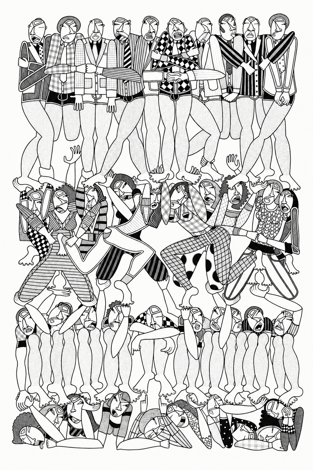   Toejammed,  2010, ink on paper, 44 × 30 inches (112 x 76 cm), Private collection, United States 