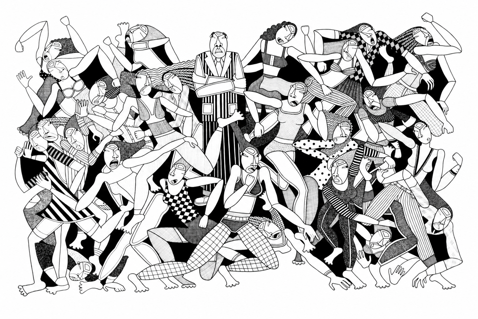   Charlie’s Angles,  2010, ink on paper, 30 × 44 inches (76 x 112 cm), DC Commission on the Arts and Humanities Art Bank Collection, Washington, DC, United States 