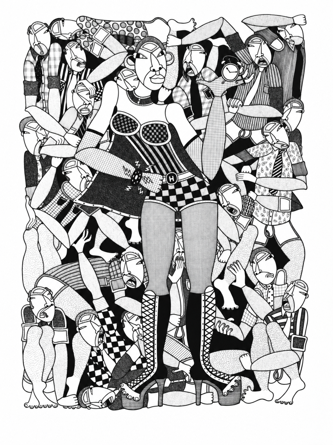   Hildegard ,  2010, ink on paper, 30 × 22 inches (76 × 56 cm), Private collector, United States  