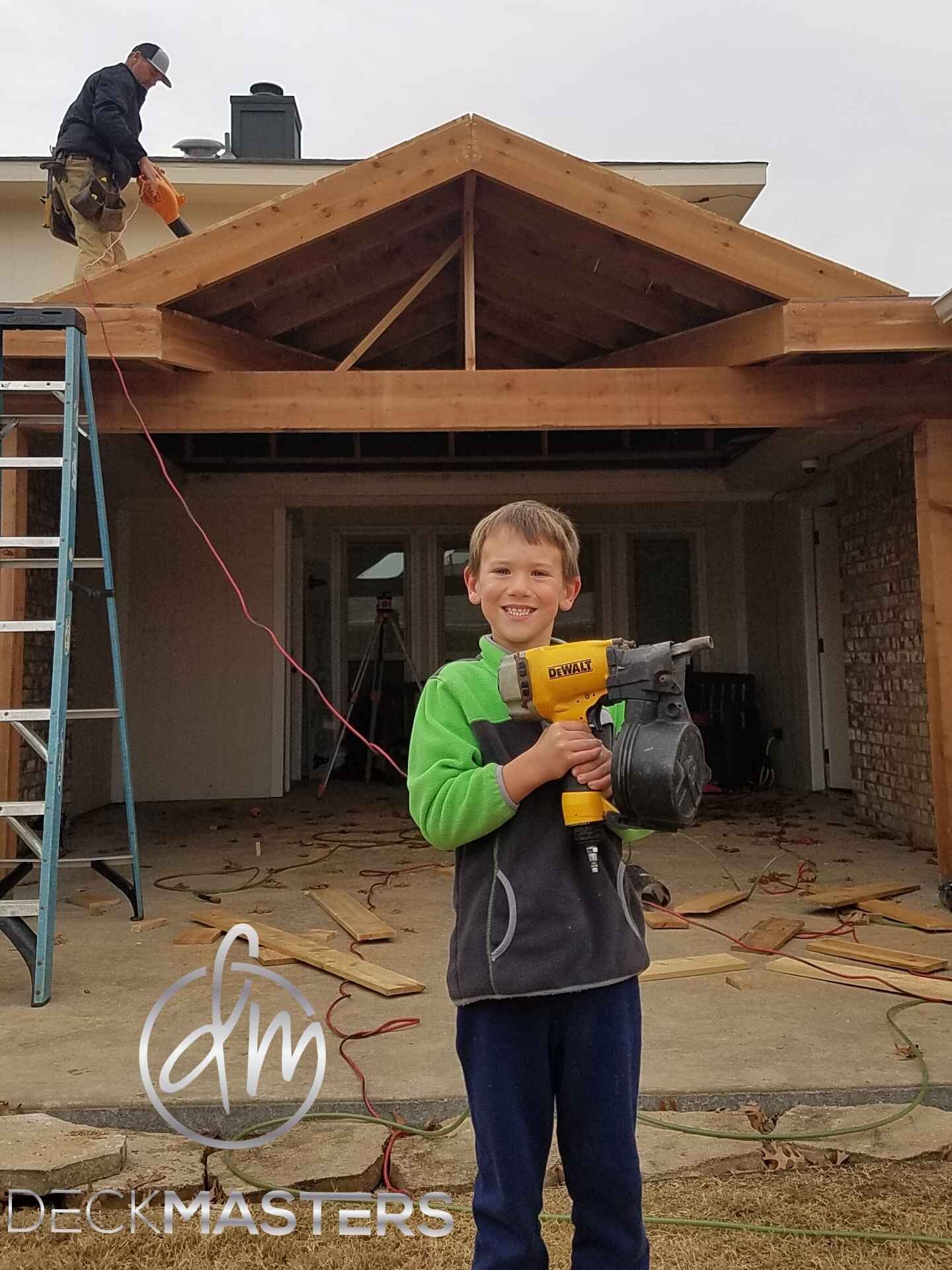 My son Kason helping wrap things up.