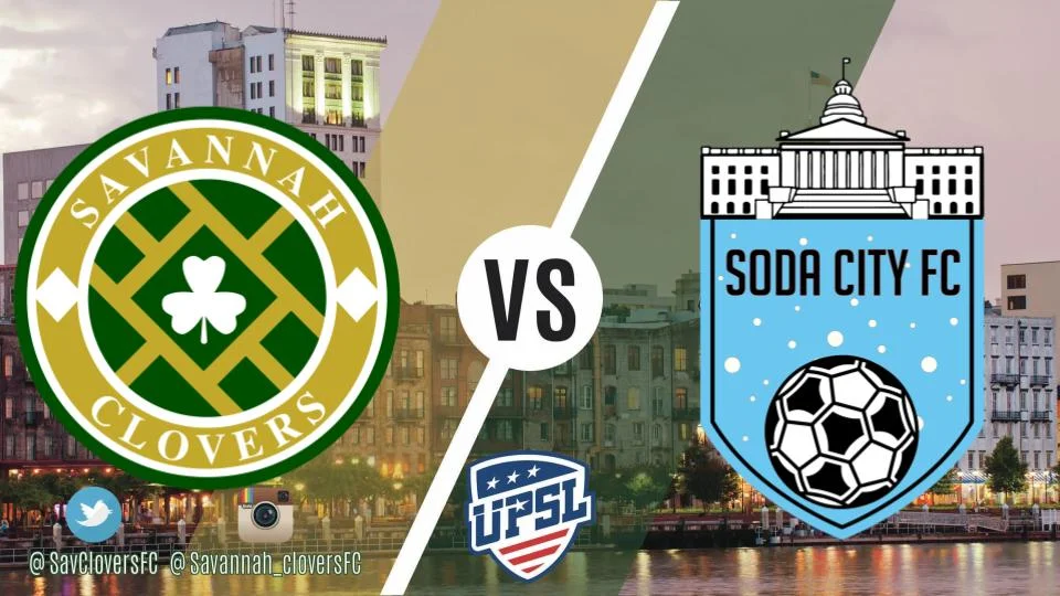Savannah, Ga - The Clovers look to avenge their 4-2 loss earlier in the season to Soda City FC today at Memorial Stadium. The pivotal match features the top two teams in the UPSL Southeast Mid Atlantic Division. Soda City FC has maintained the top of the table for the entire season. With a win today, the Clovers can claim top spot in the Division with 2 games left in the regular season. Soda City FC sits on 16 points with 5 wins so far this season, only dropping points in their last game against Union FC. After dropping two road games, the Square City Club has won back to back games heading into today’s match. Be sure to join us today at Memorial Stadium for a great evening of soccer. Wear your green and cheer on the Clovers! WHAT TO KNOW MATCHDAY: 11.17.18 @ MEMORIAL STADIUM CFC2 V MIDDLE GEORGIA KNIGHTS @ 4:45 PM EST. SAVANNAH CLOVERS V SODA CITY FC @ 7:30PM EST. TWITTER UPDATES: @SAVCLOVERSFC WATCH: MYCUJOO TICKETS: $5.00 ABOUT SAVANNAH CLOVERS: DERIVED FROM FIRST CITY SUPPORTERS, SAVANNAH CLOVERS FOOTBALL CLUB WAS FOUNDED ON JUNE 23, 2016 AS AN AMATEUR SOCCER CLUB. OPERATING AS A NON-PROFIT, WE HOPE TO ENGAGE PLAYERS, FANS AND LOCAL BUSINESSES IN AN EFFORT TO GIVE BACK TO OUR COMMUNITY. IN SPRING OF 2018, THE SAVANNAH CLOVERS WILL COMPETE IN THE NEWLY FORMED UPSL SOUTHEAST CONFERENCE. FORMED IN 2011, THE UPSL IS A SANCTIONED 5TH DIVISION SOCCER LEAGUE. Click here for Savannah Clovers Season Tickets. ABOUT THE UNITED PREMIER SOCCER LEAGUE: UPSL is the fastest growing Pro Development League in the USA, with 140-plus teams targeted for 2018 Spring Season. Each UPSL team is individually owned and operated, and is responsible for maintaining either UPSL Pro Premier Division or Championship Division minimum standards. UPSL teams are all eligible to participate in the U.S. Open Cup Qualifying Rounds through the leagues affiliation with the U.S. Soccer Federation (USSF) and the United States Adult Soccer Association (USASA).