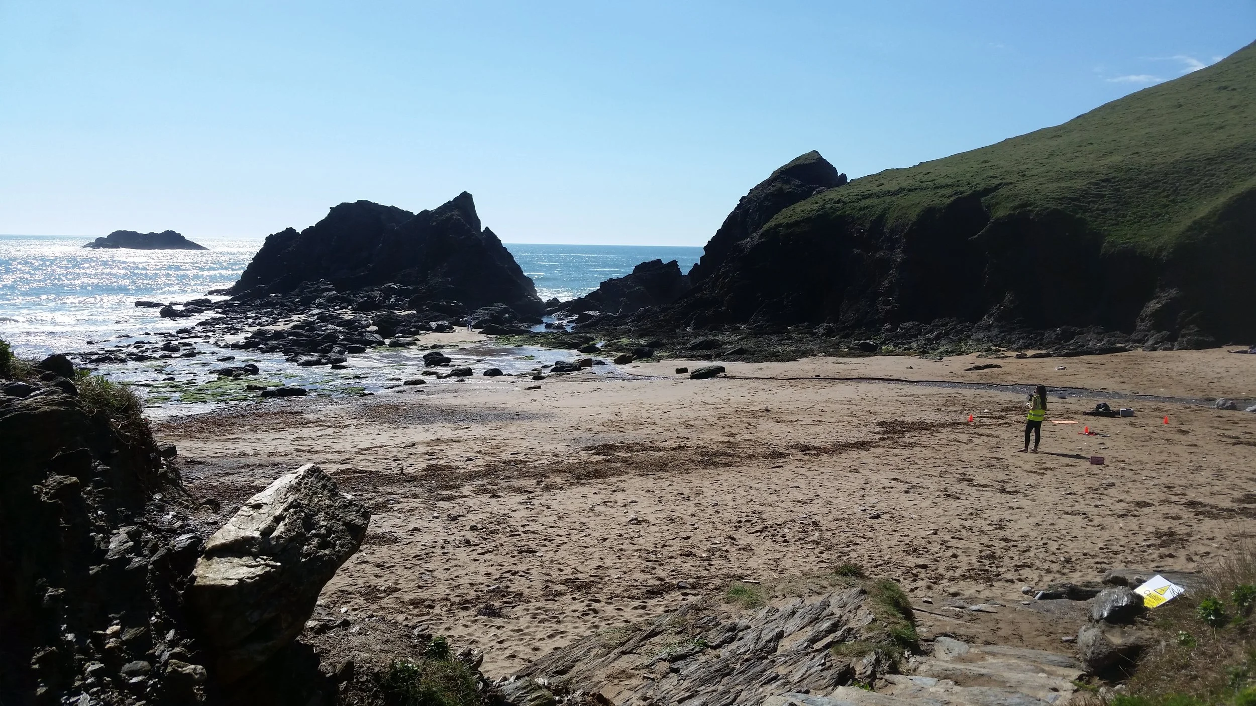 Drone Pilot Ellie Mackay surveying the spectacular Soar Mill Cove