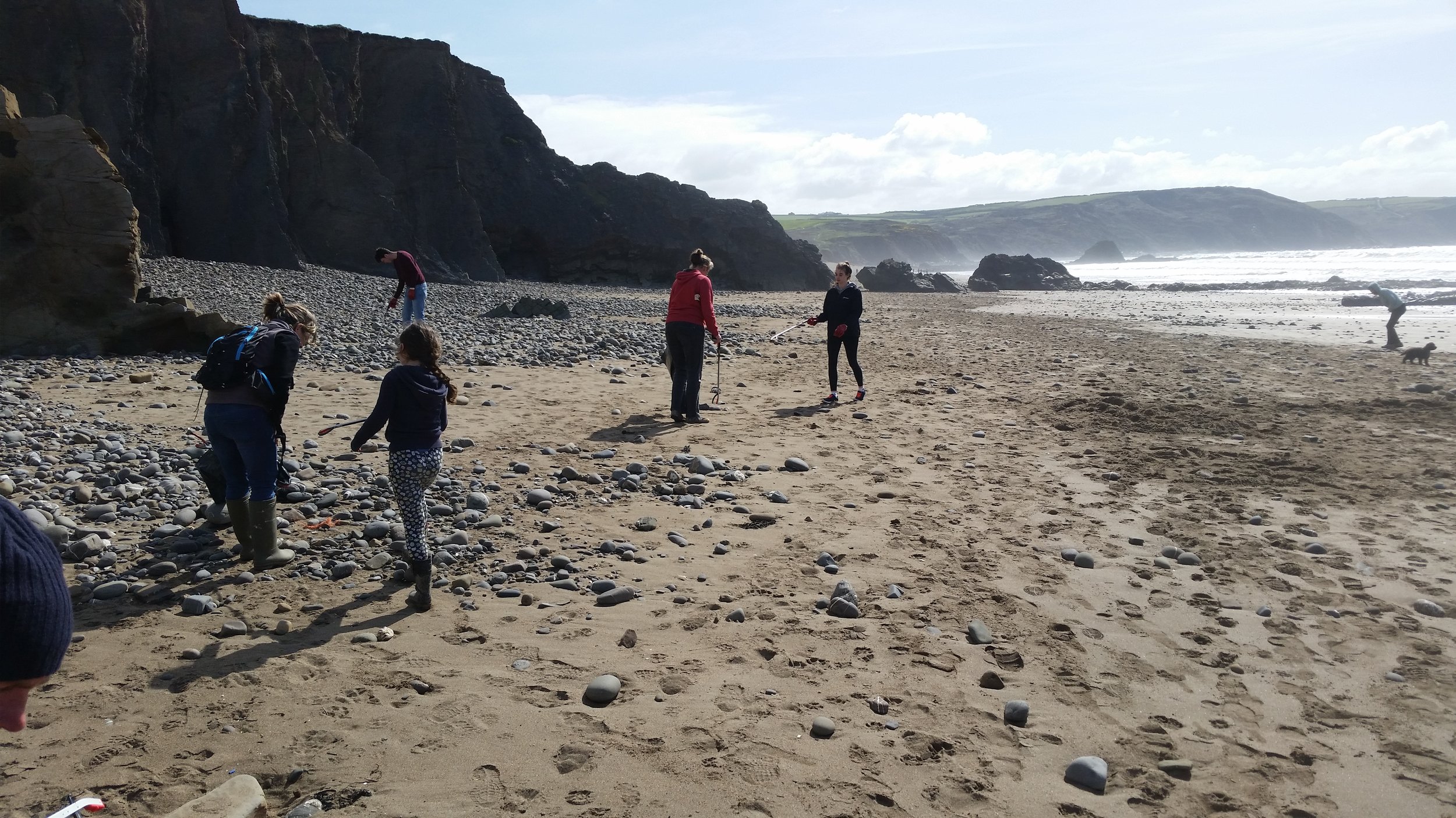 The Widemouth Task Force, hard at work cleaning Widemouth and about to move onto Blackrock beaches.