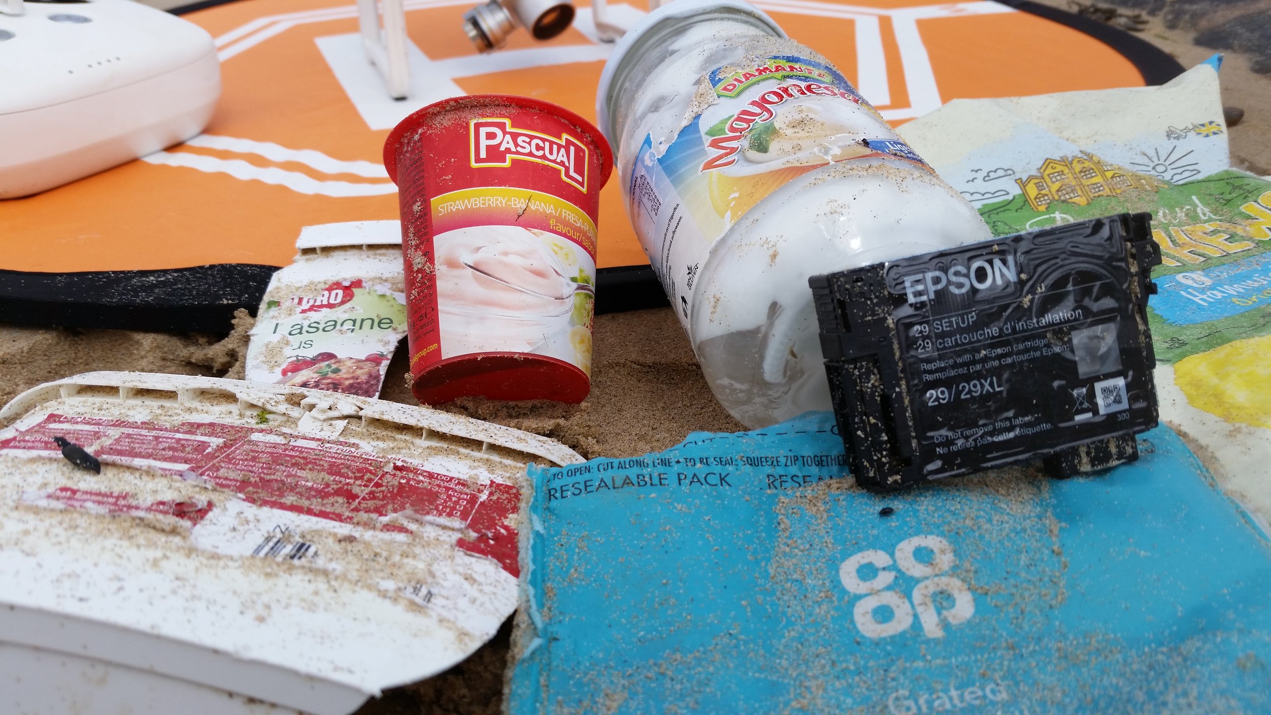 Some of the branded items we found - including an electronic print cartridge from France!
