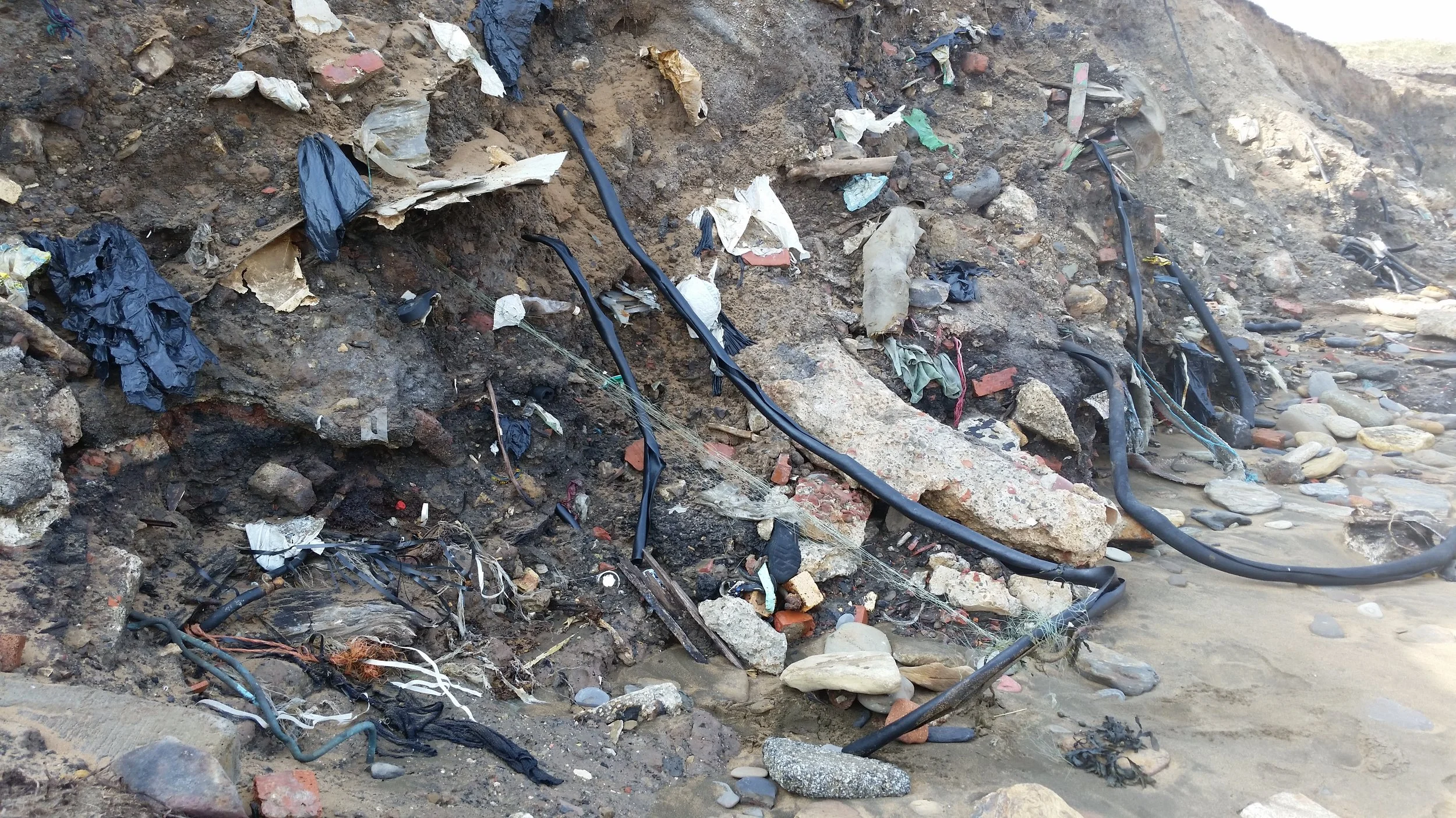 Cliffs of industrial waste