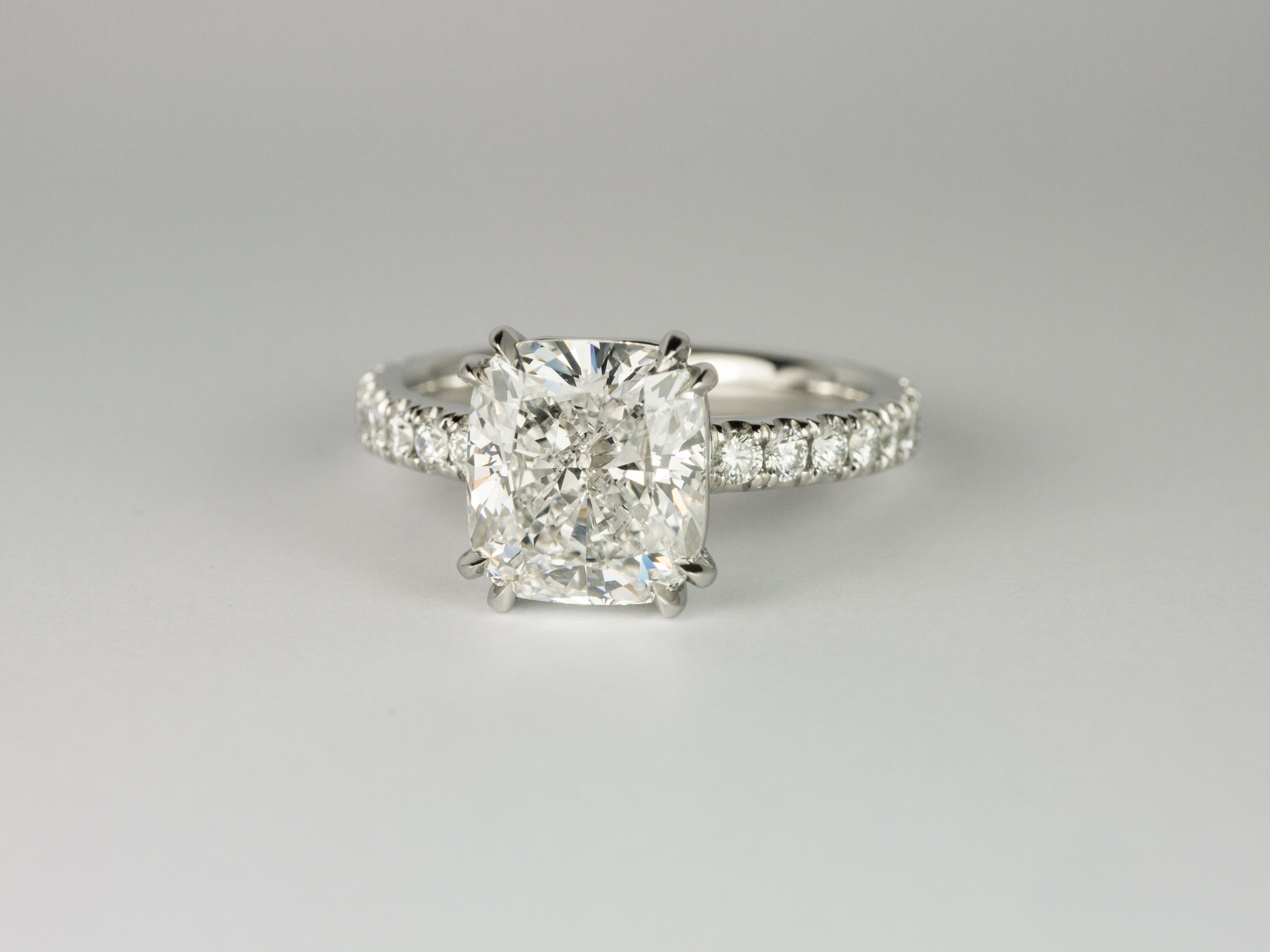  Cushion cut diamond engagement ring 