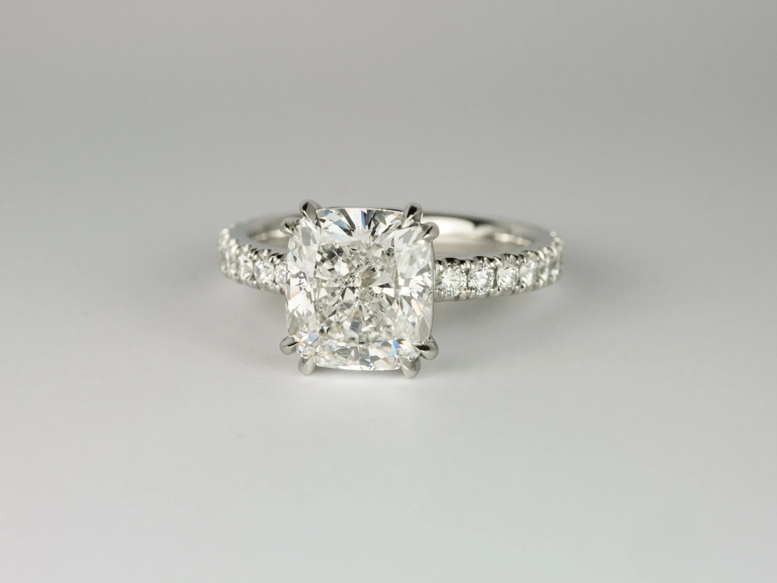 Cushion cut diamond engagement ring
