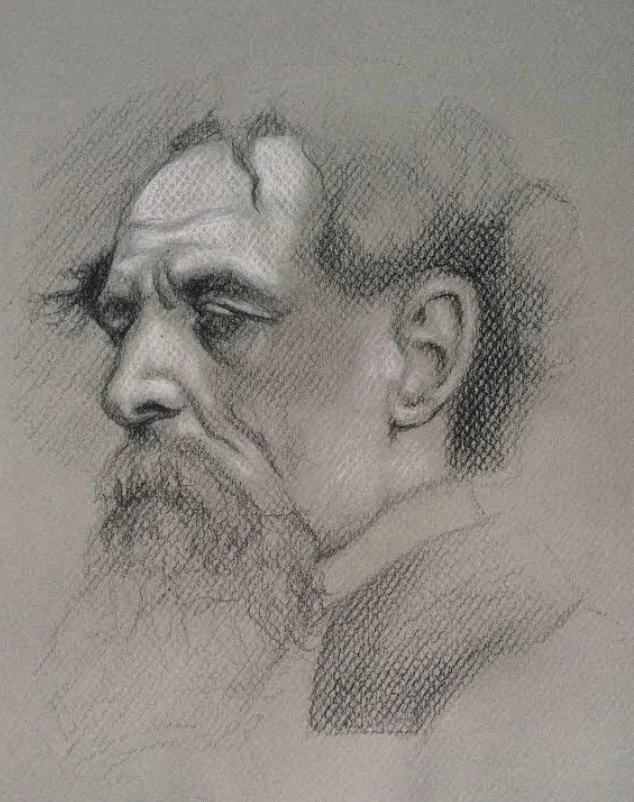 Charles Darwin, 8.5x11 in, Sketch, $100