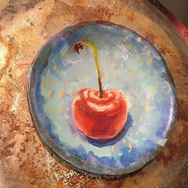 I&rsquo;m getting ready for my art show July 17- August 2 ! The show is called Relics Revealed , and as you walk through the gallery you will find hidden treasures like this one ? Can you guess what I&rsquo;m painting on today ?