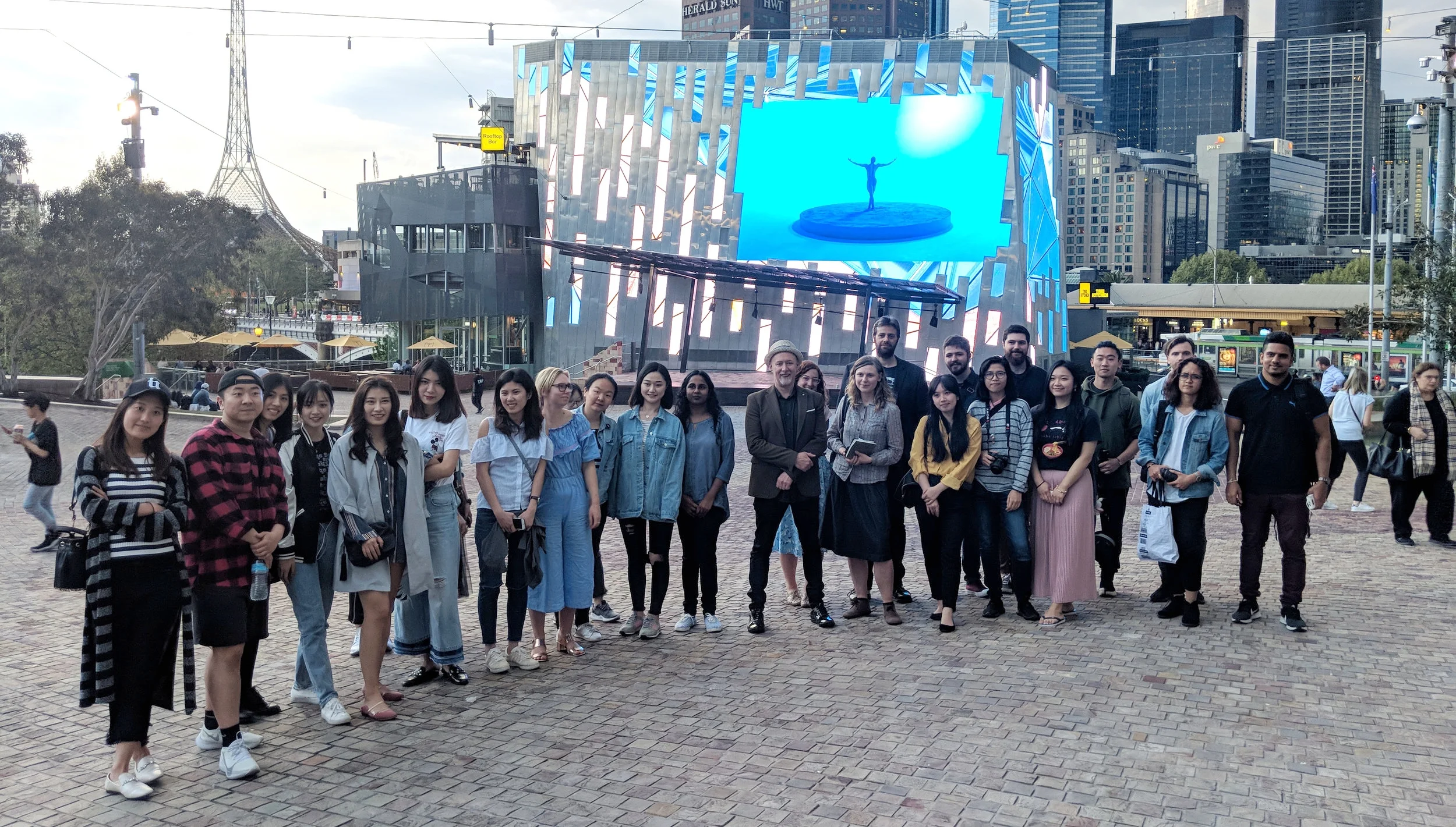 Student work at Fed Square