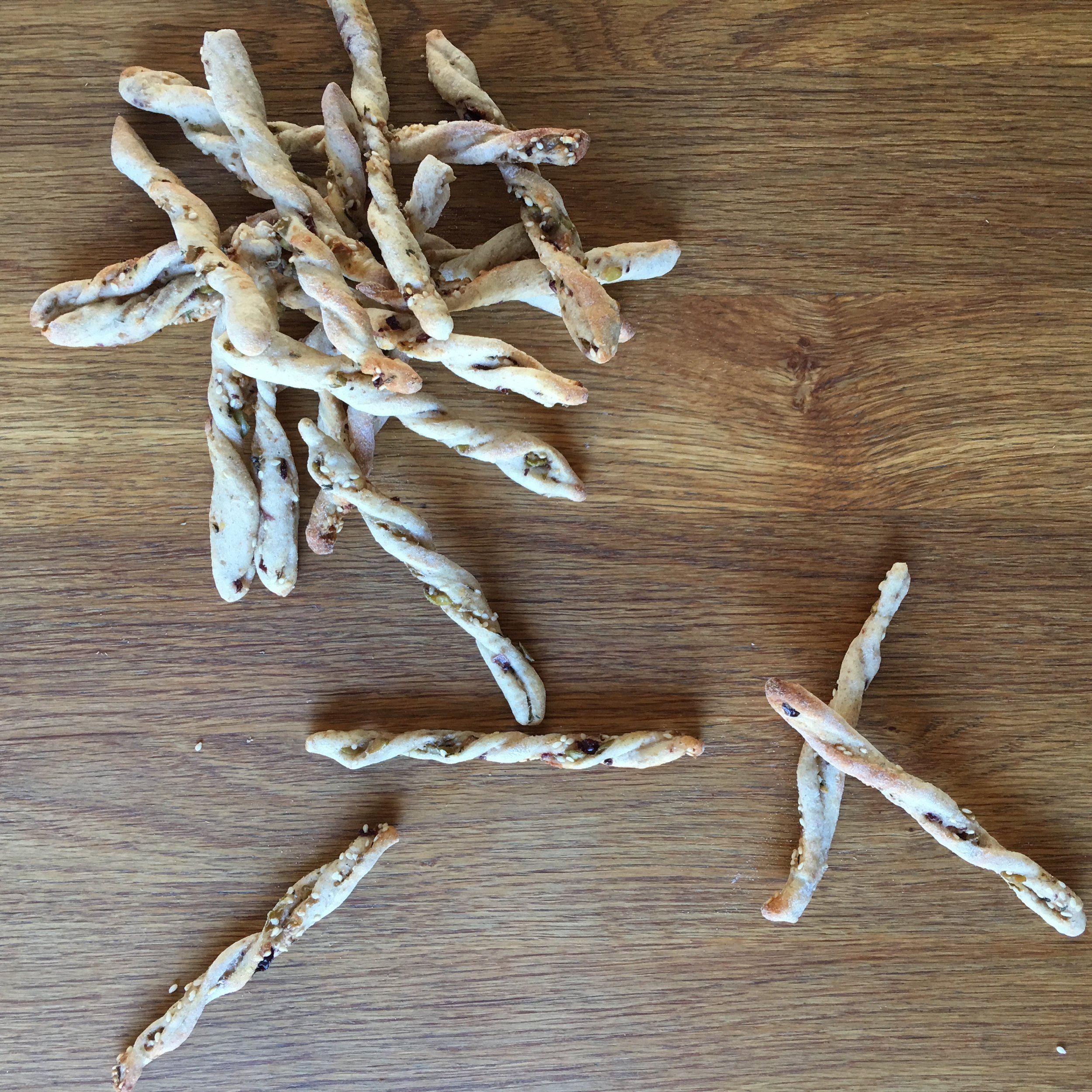 Olive and Sesame Breadsticks