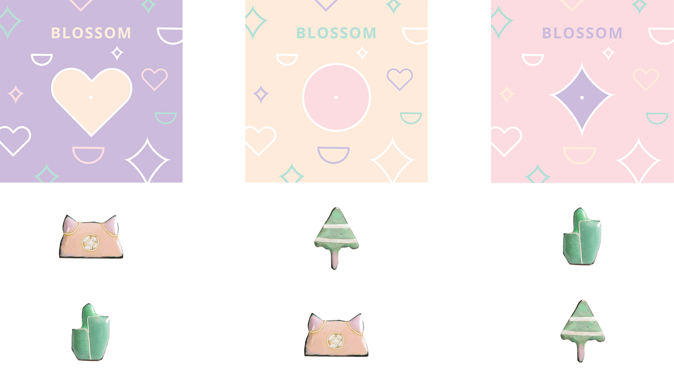 handmade enamel pins backing cards monster building tree heart sparkle pattern 