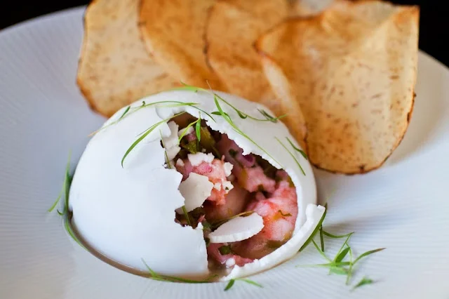 Ceviche Mixto - Frozen Coconut Shell