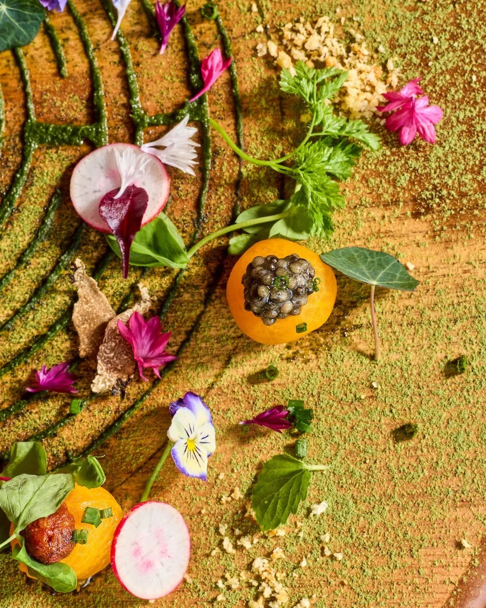Pollicino. A detail-oriented dish that weaves storytelling, local lore, and luxurious, seasonal ingredients treated with care. A favorite on our Sleepover menu, available through October 15th.	

#merchantroots #sanfrancisco #finedining #conceptmenu #