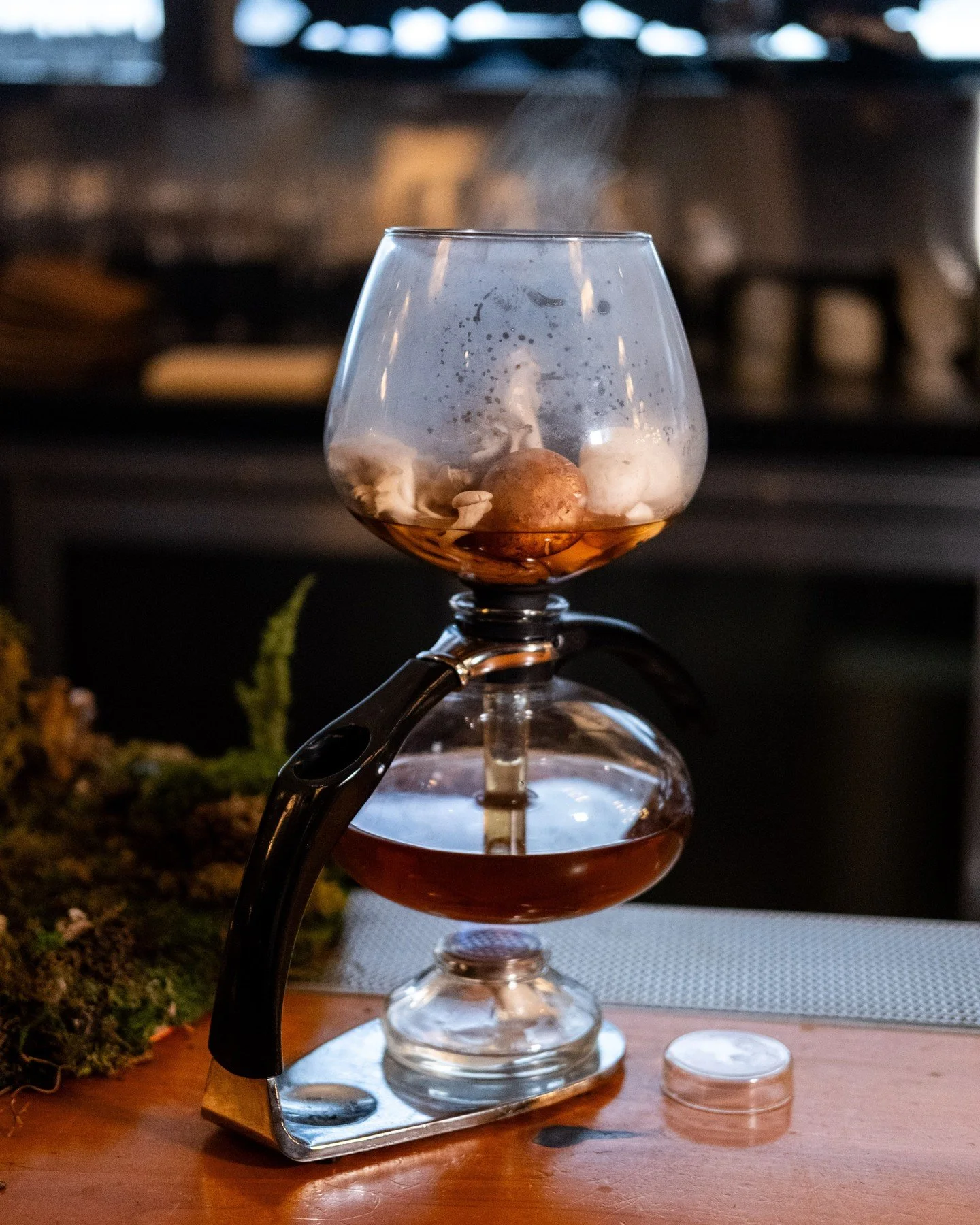Mushroom tea, to fortify you for your journey through the moss woods, served in our magic teapots.	

#merchantroots #mushroomtea #finedining #sanfrancisco #feastofmosswoods
