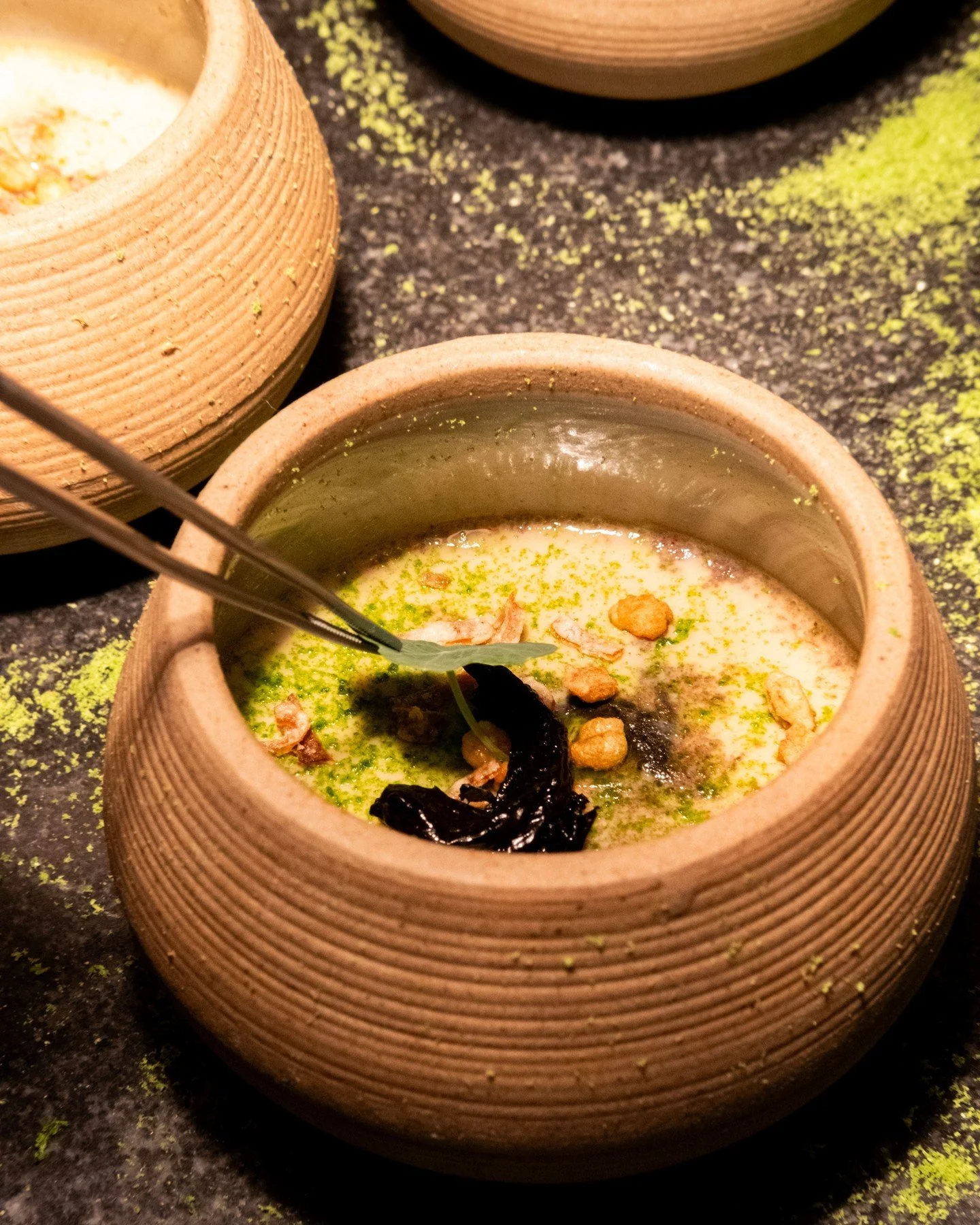 So much of this menu is hidden, tucked under mossy branches or inside a creative dish, ready to be revealed at your own pace.	

#merchantroots #onlyinsf #sanfrancisco #restaurantlife #Plating