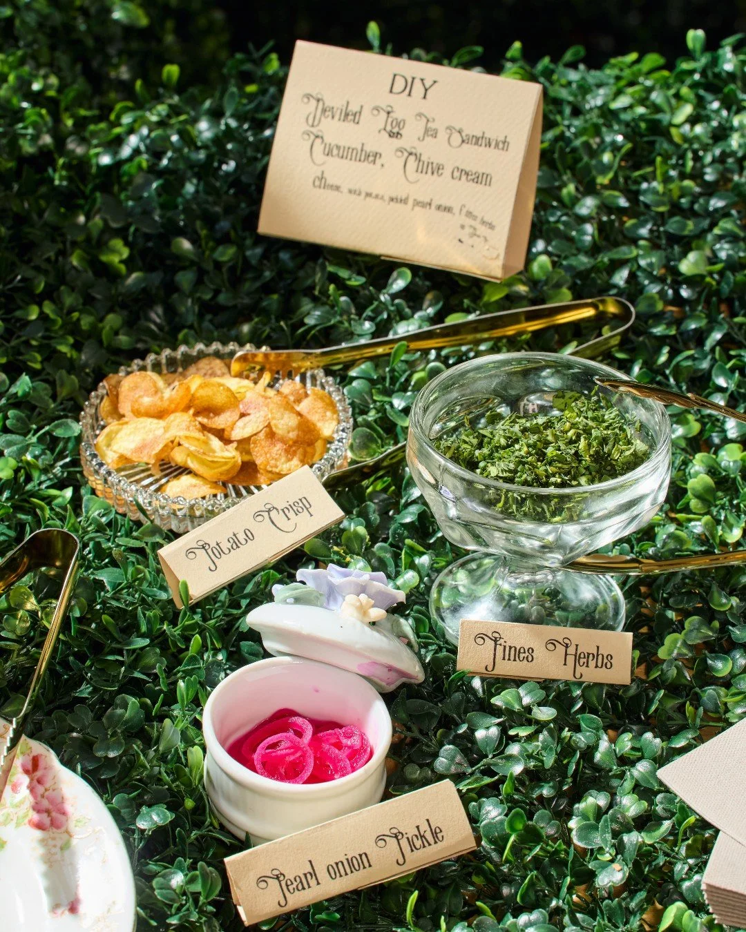 No ordinary eggs at this party - only devilishly dressed, destined for your most curious, DIY additions. After all...at a party this mad, no two bites should ever be the same	

#merchantroots #deviledeggs #DIY #madteaparty #conceptdining