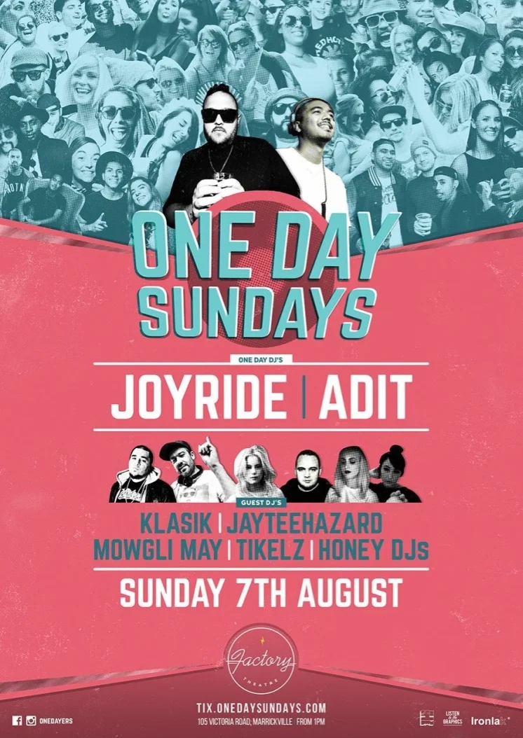July 2016 - It is announced in July that I am playing at the August One Day Sunday in Sydney! I knew it was happening, but it still felt so surreal to be playing the best hip hop party in the country. TRULY, AN ICONIC MOMENT ! It still makes my heart warm and fuzzy. 