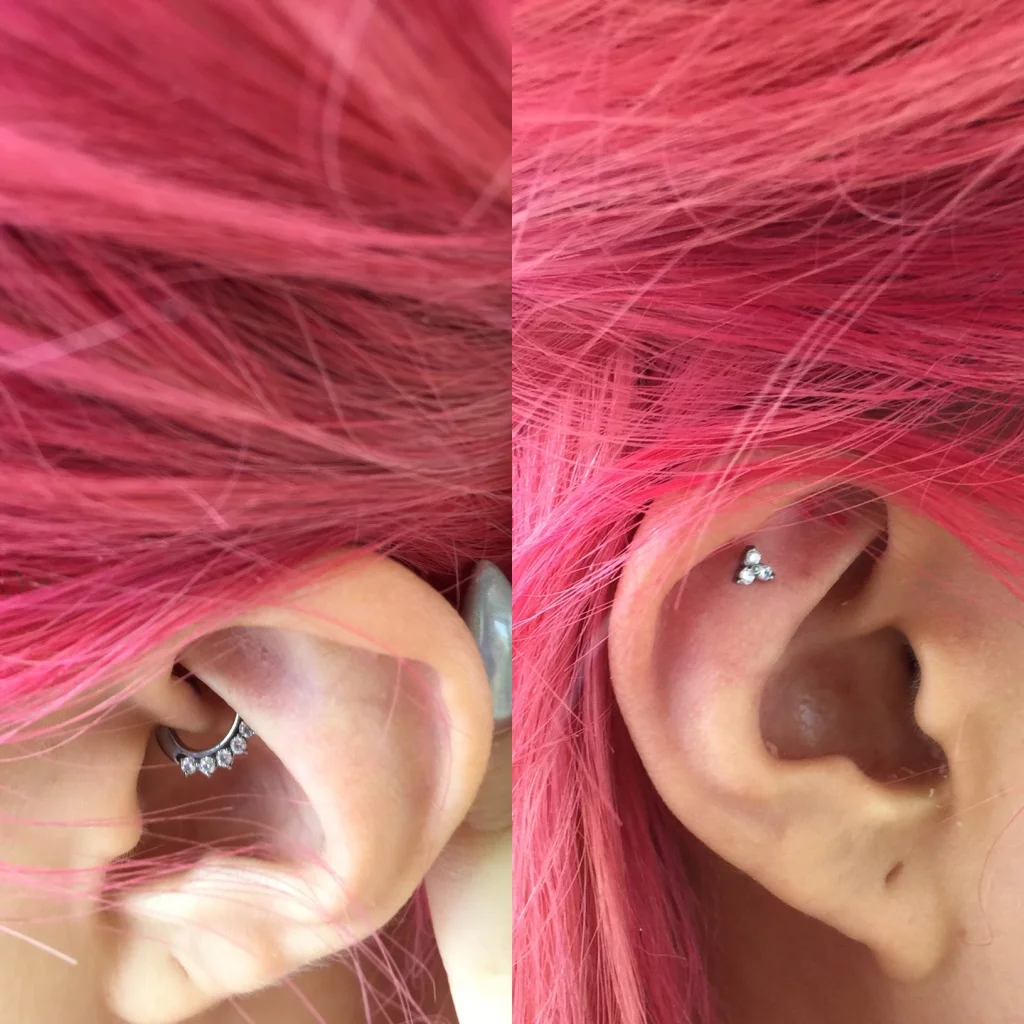 Thurs 19/1/17 - In honour of my birthday and in the spirit of #treatyoself, I got two new little ear piercings. Funnily enough, the inside daith (which looks more painful) has been way easier to heal than the one at the top of my ear. I did not think about how wearing glasses and headphones all the time would affect that one. Do not be like me. 