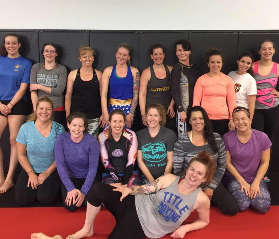 A packed women's class at Triumph.